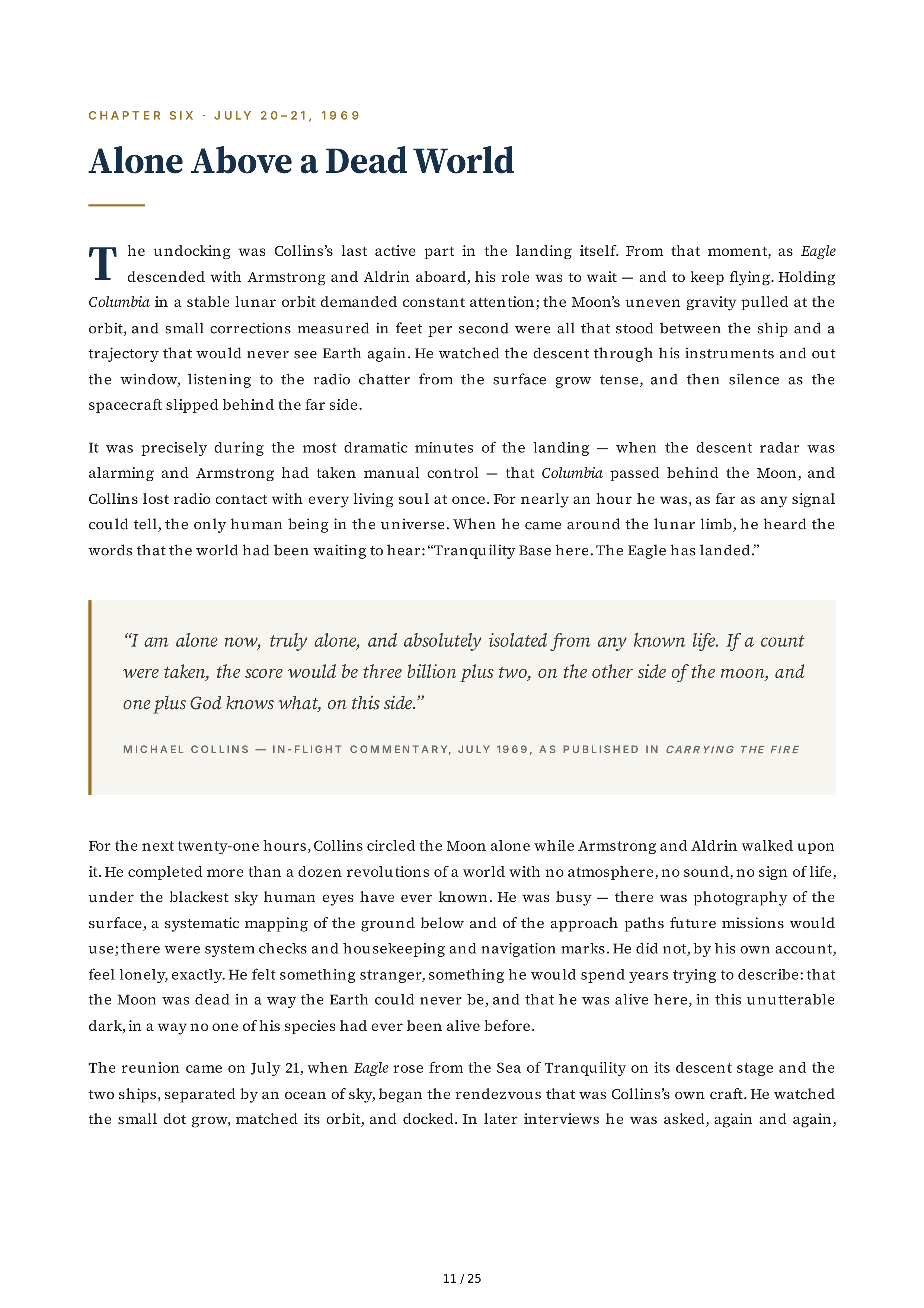 NASA Michael Collins Carrying the Fire Biography — page 11