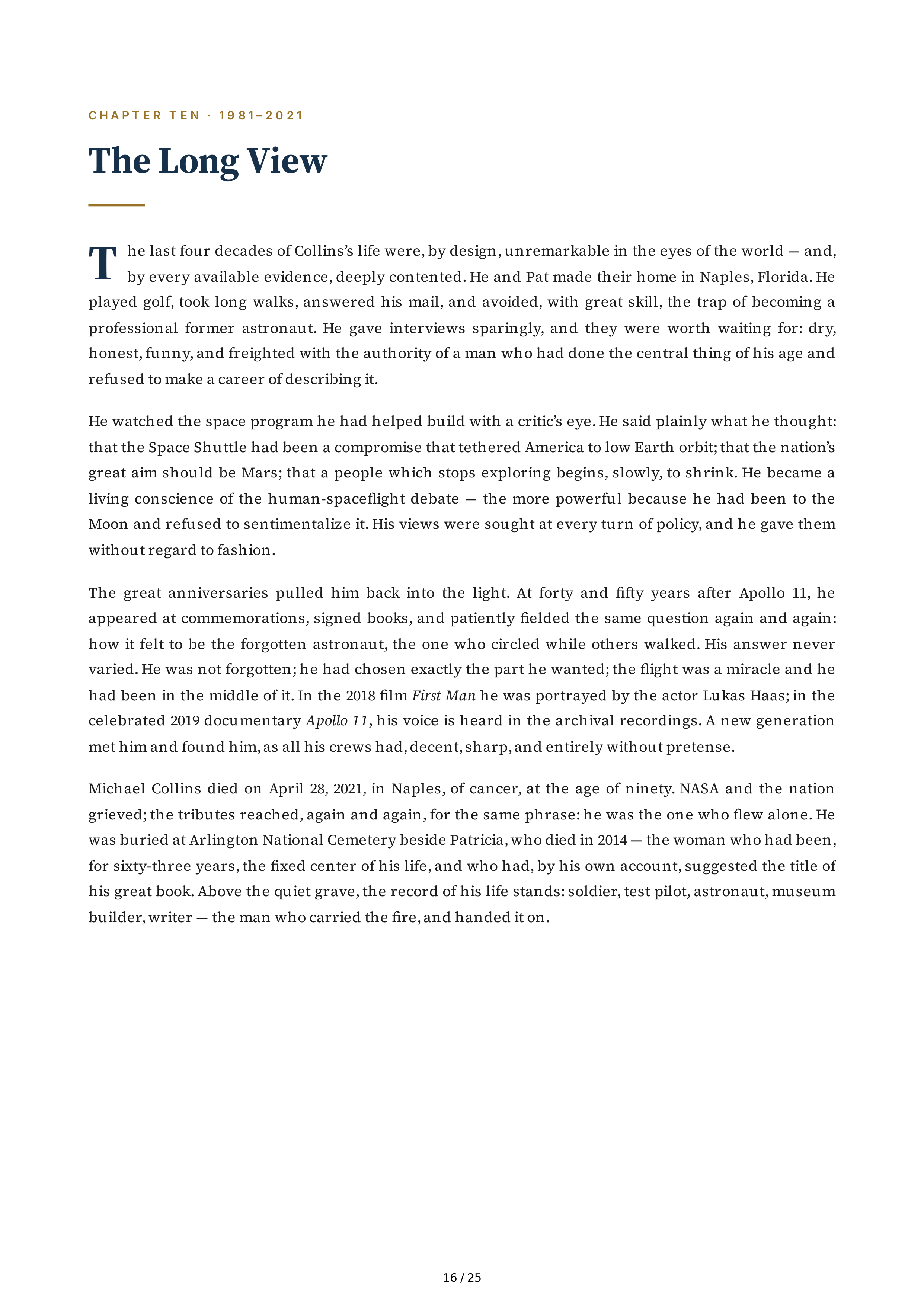NASA Michael Collins Carrying the Fire Biography — page 16