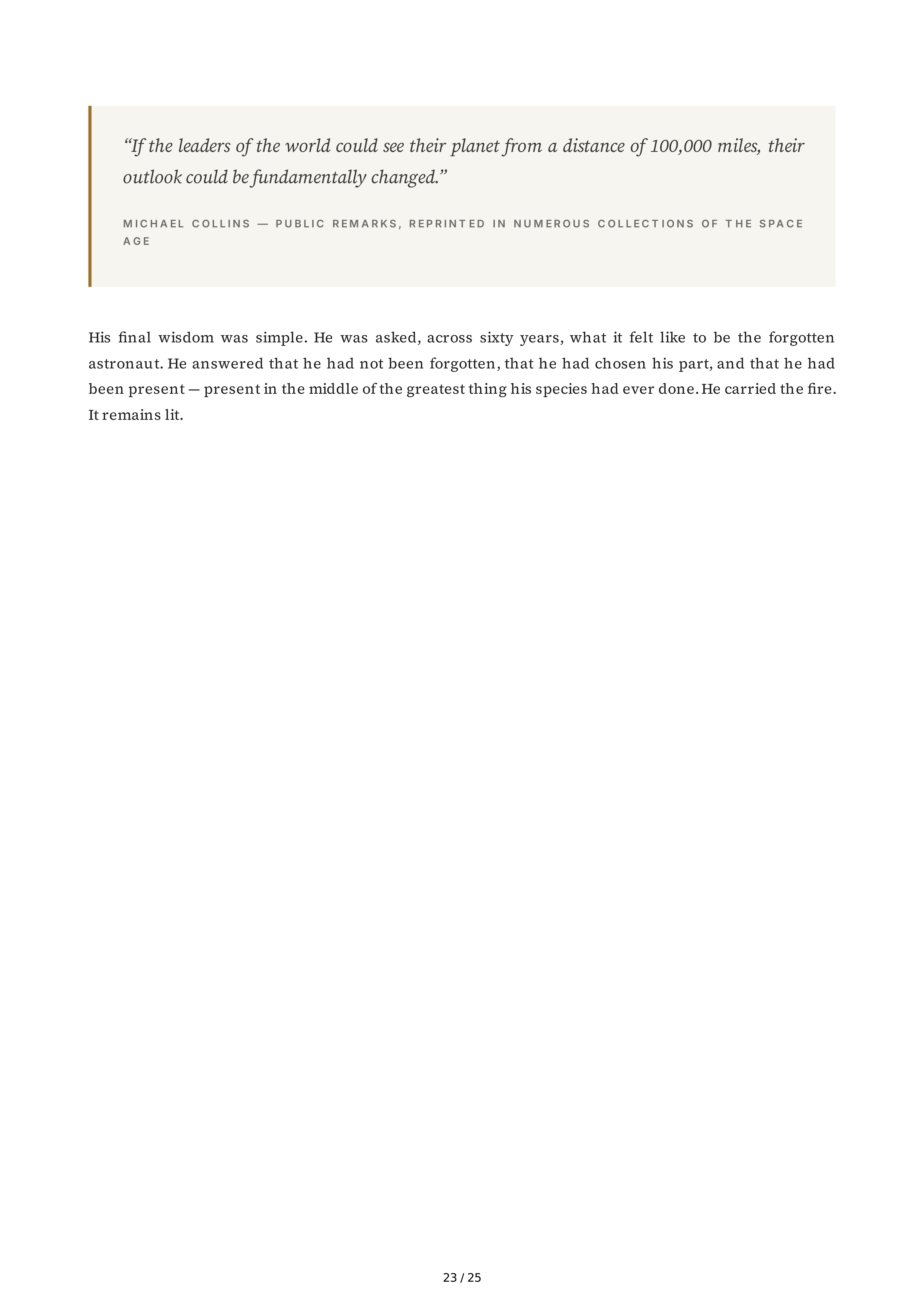 NASA Michael Collins Carrying the Fire Biography — page 23