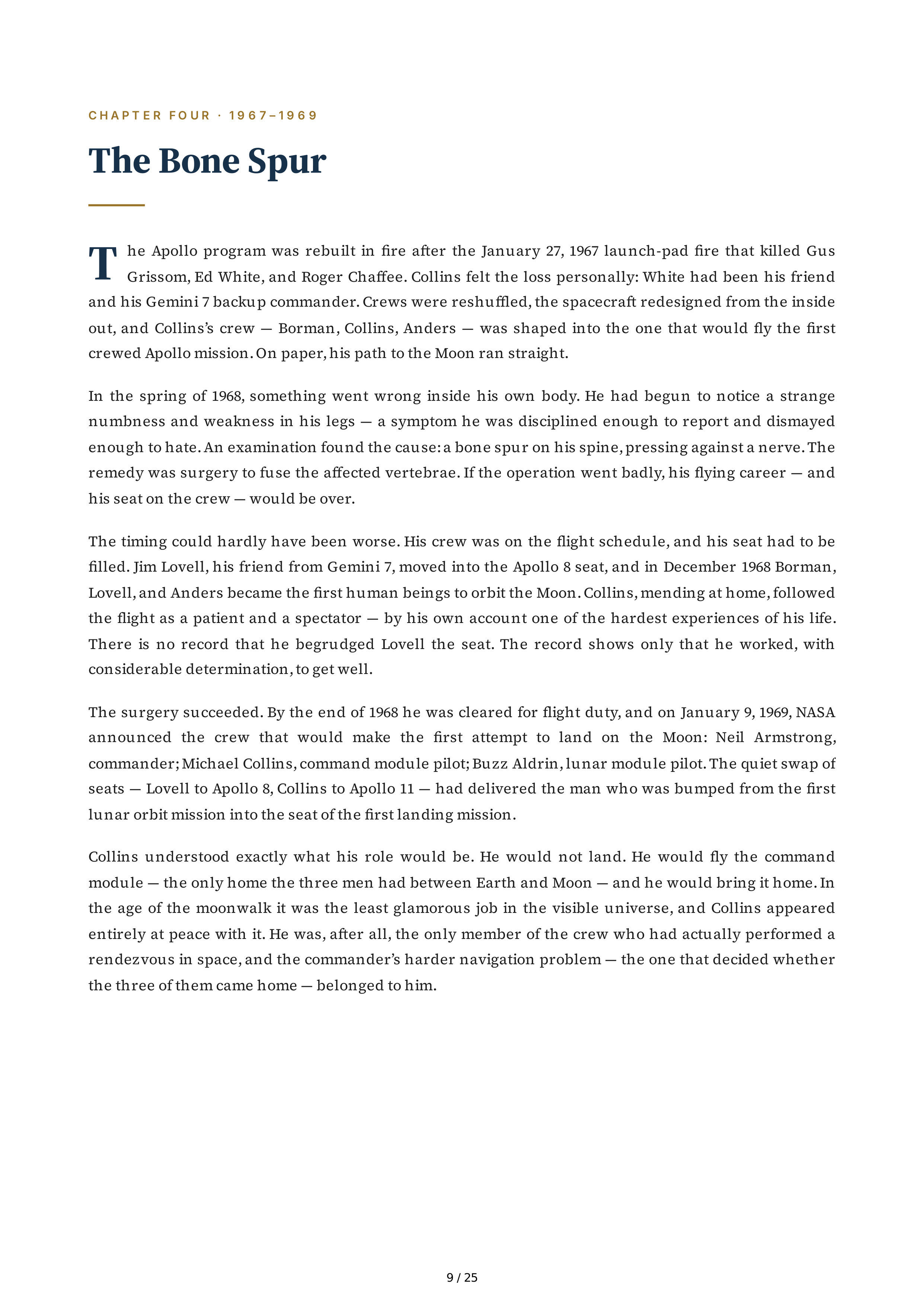 NASA Michael Collins Carrying the Fire Biography — page 9