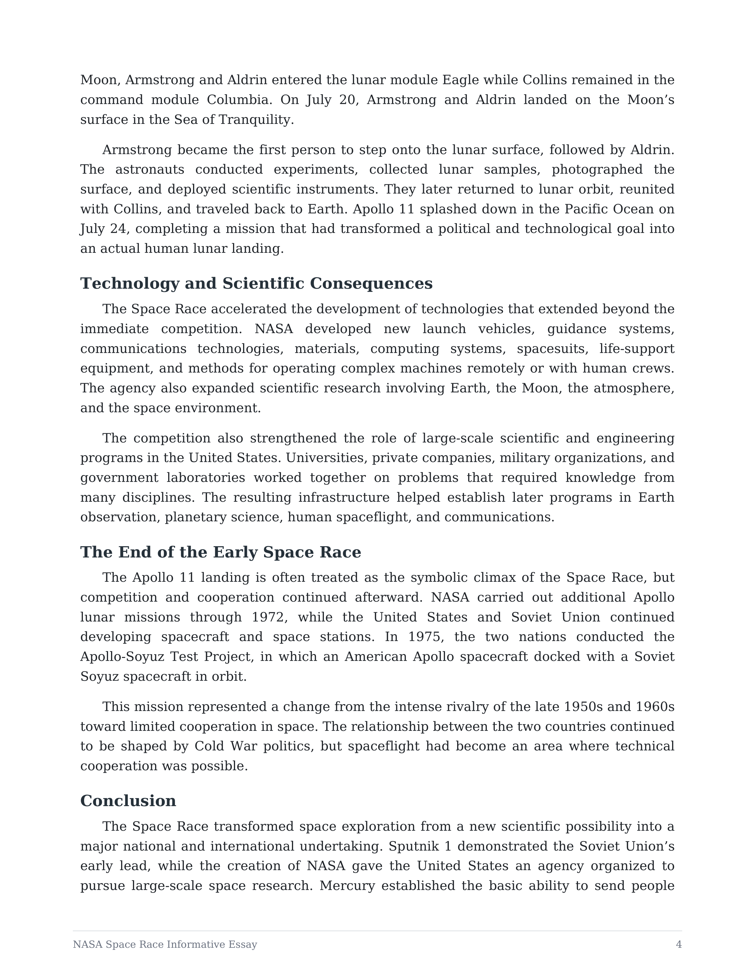 NASA Space Race Informative Essay — page 4
