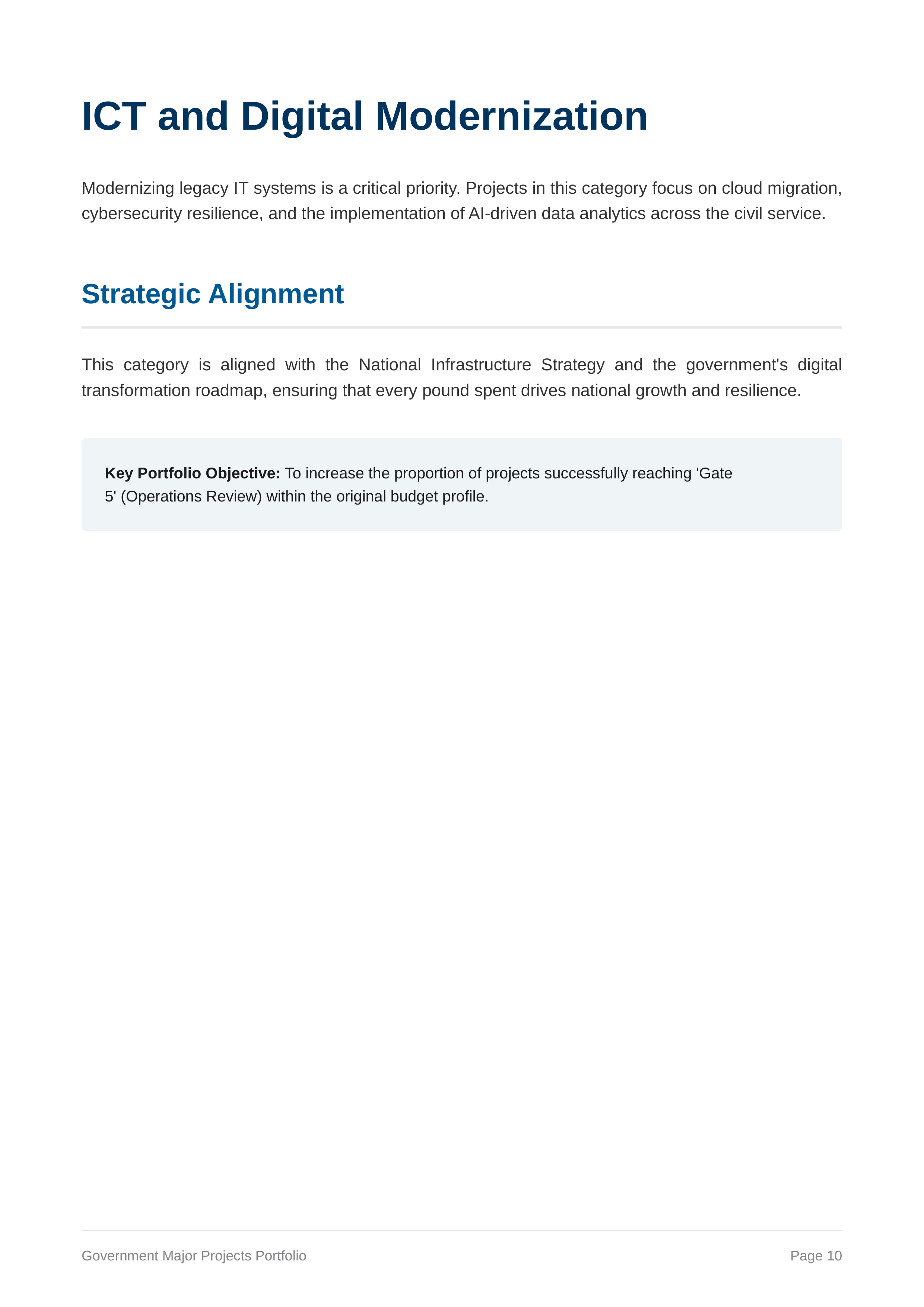 NISTA Government Major Projects Portfolio — page 10