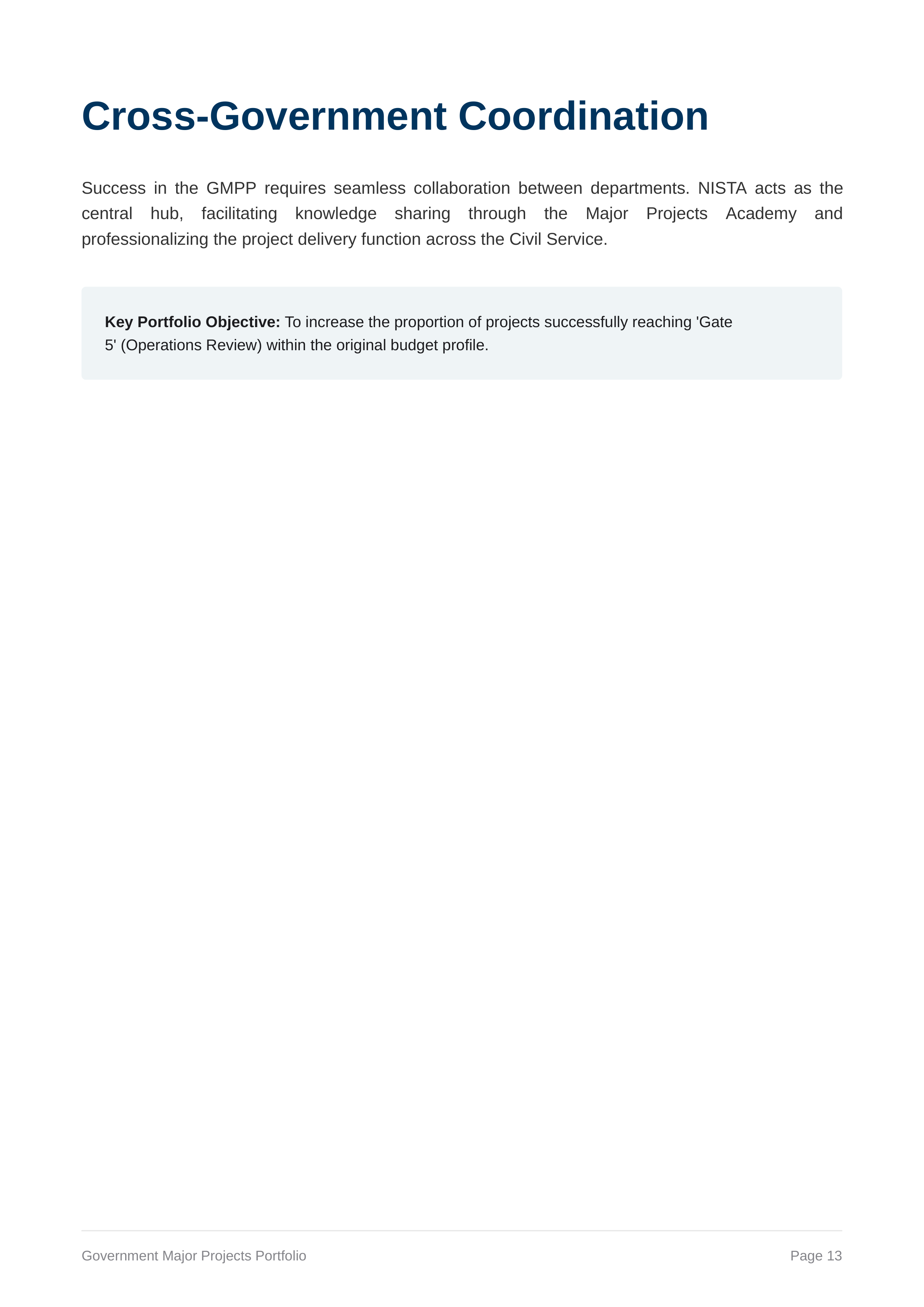 NISTA Government Major Projects Portfolio — page 13