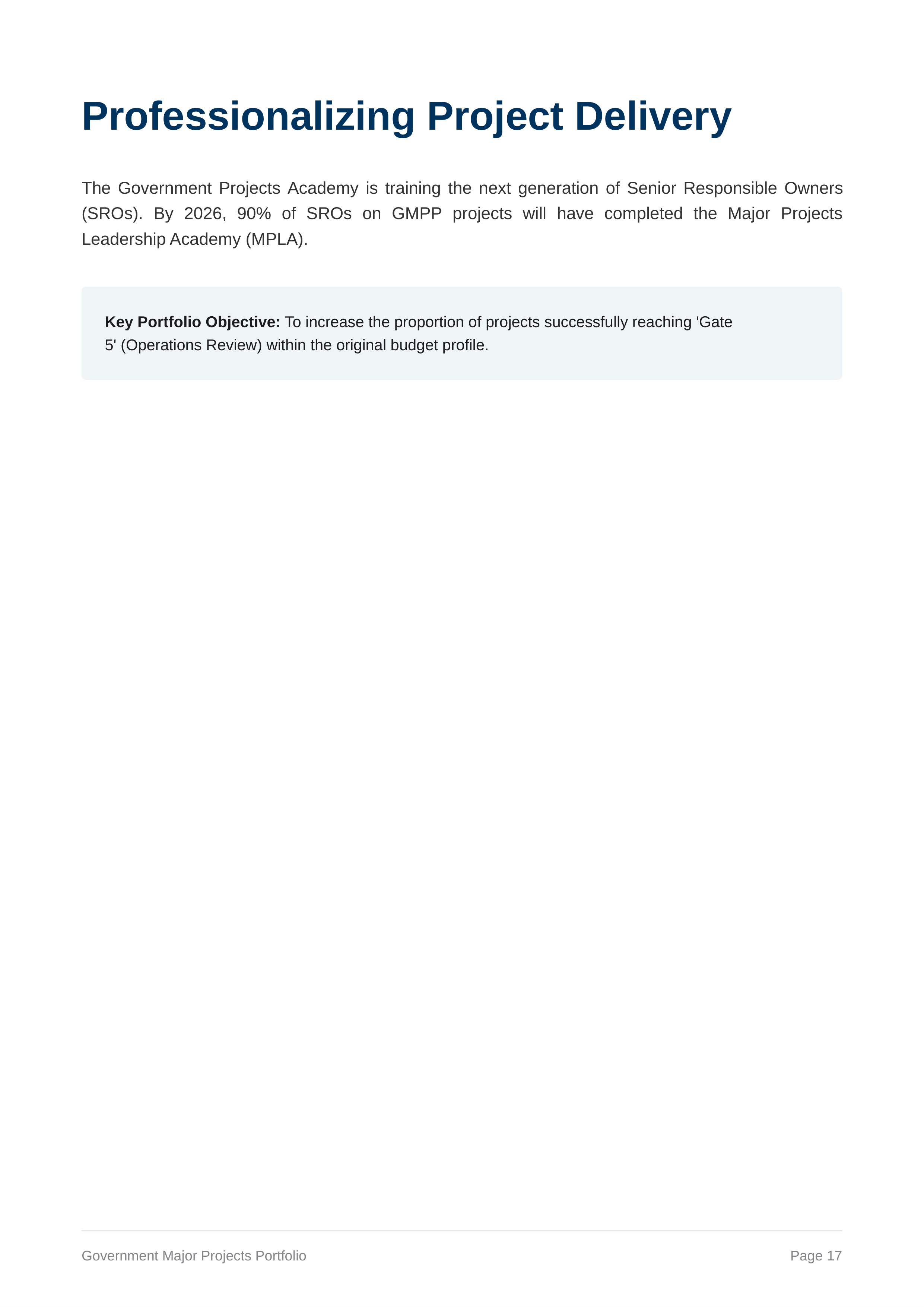 NISTA Government Major Projects Portfolio — page 17