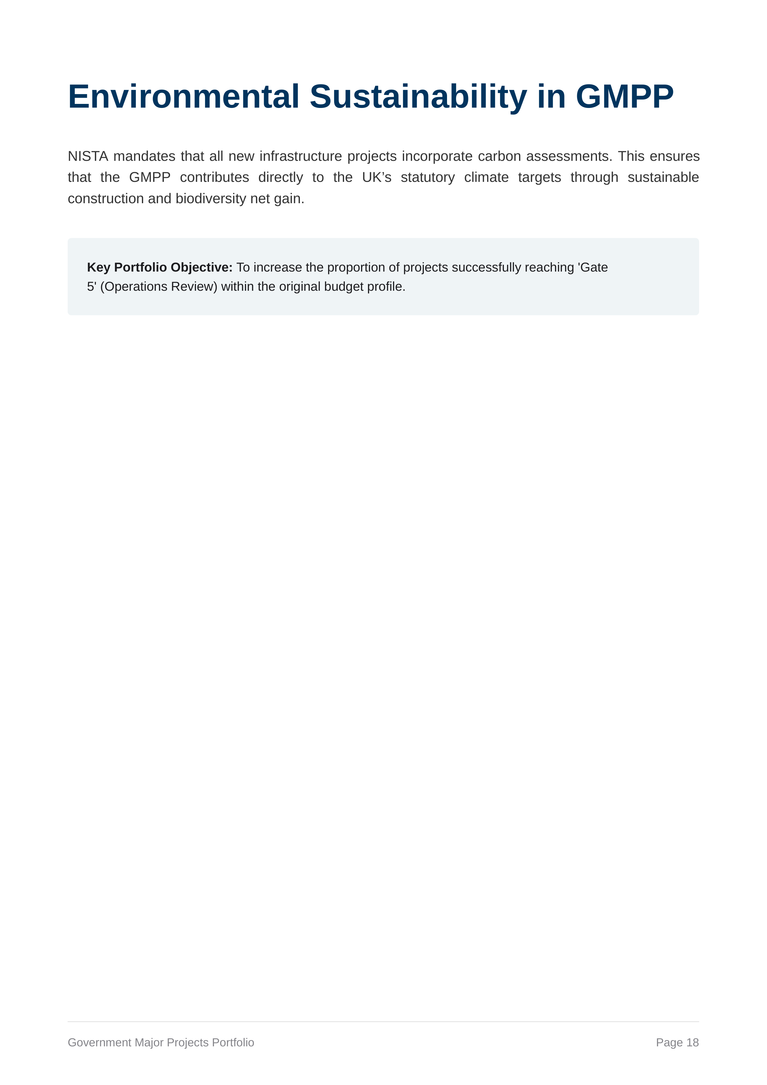 NISTA Government Major Projects Portfolio — page 18