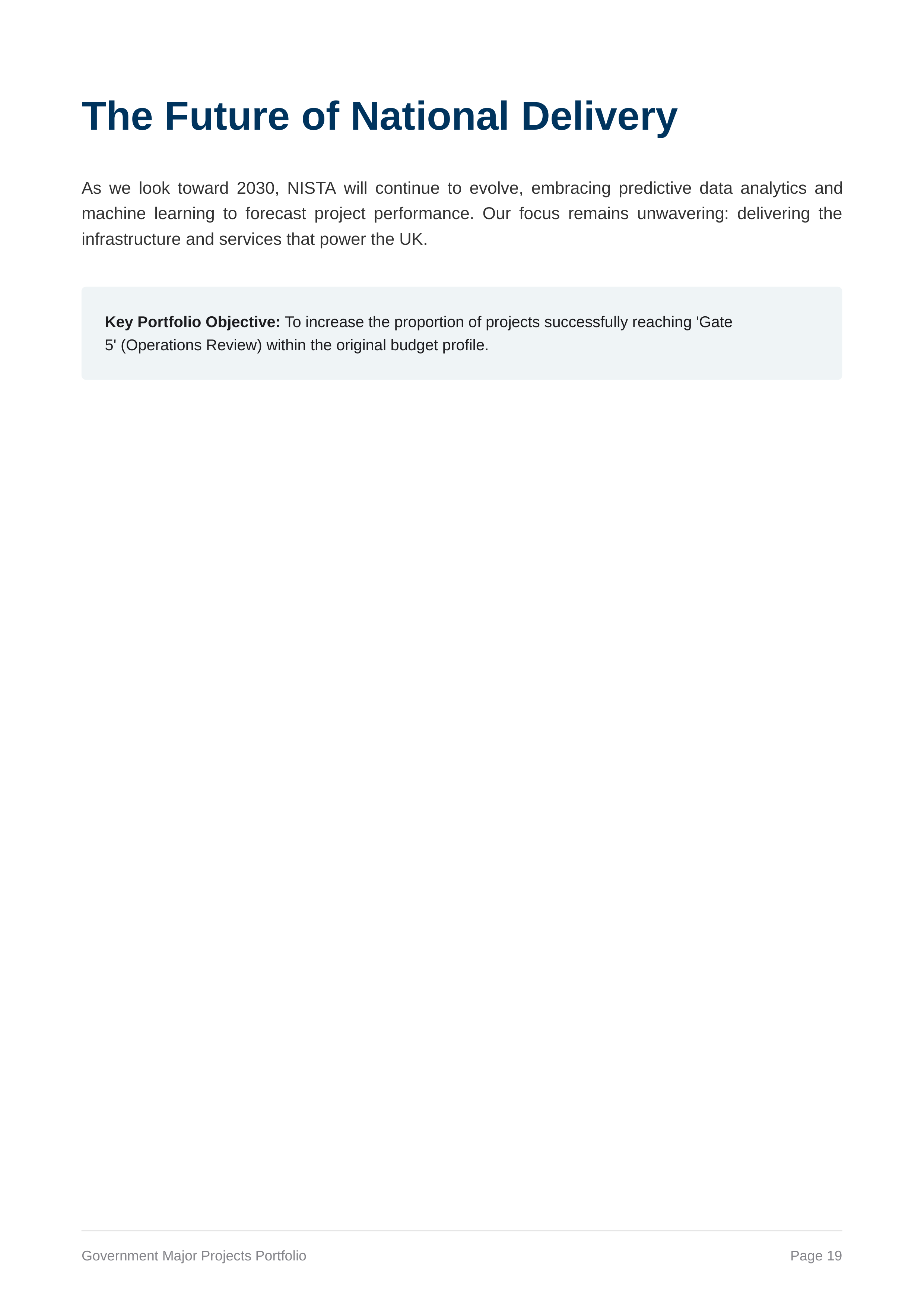 NISTA Government Major Projects Portfolio — page 19