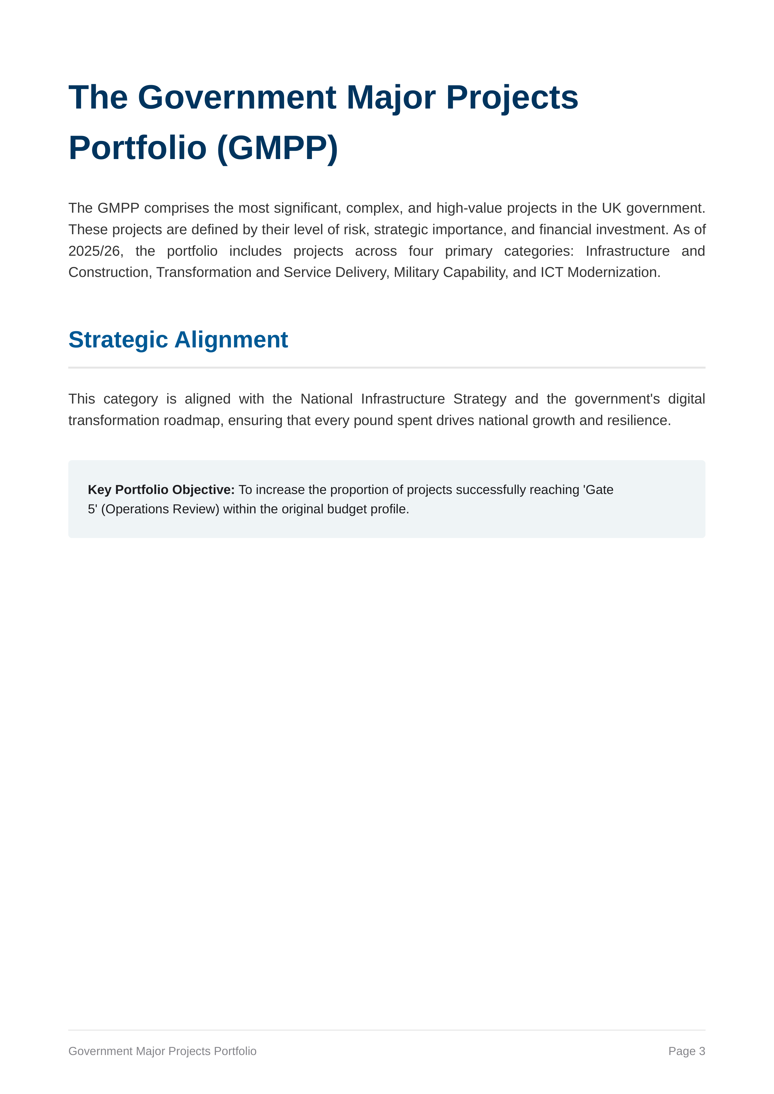 NISTA Government Major Projects Portfolio — page 3