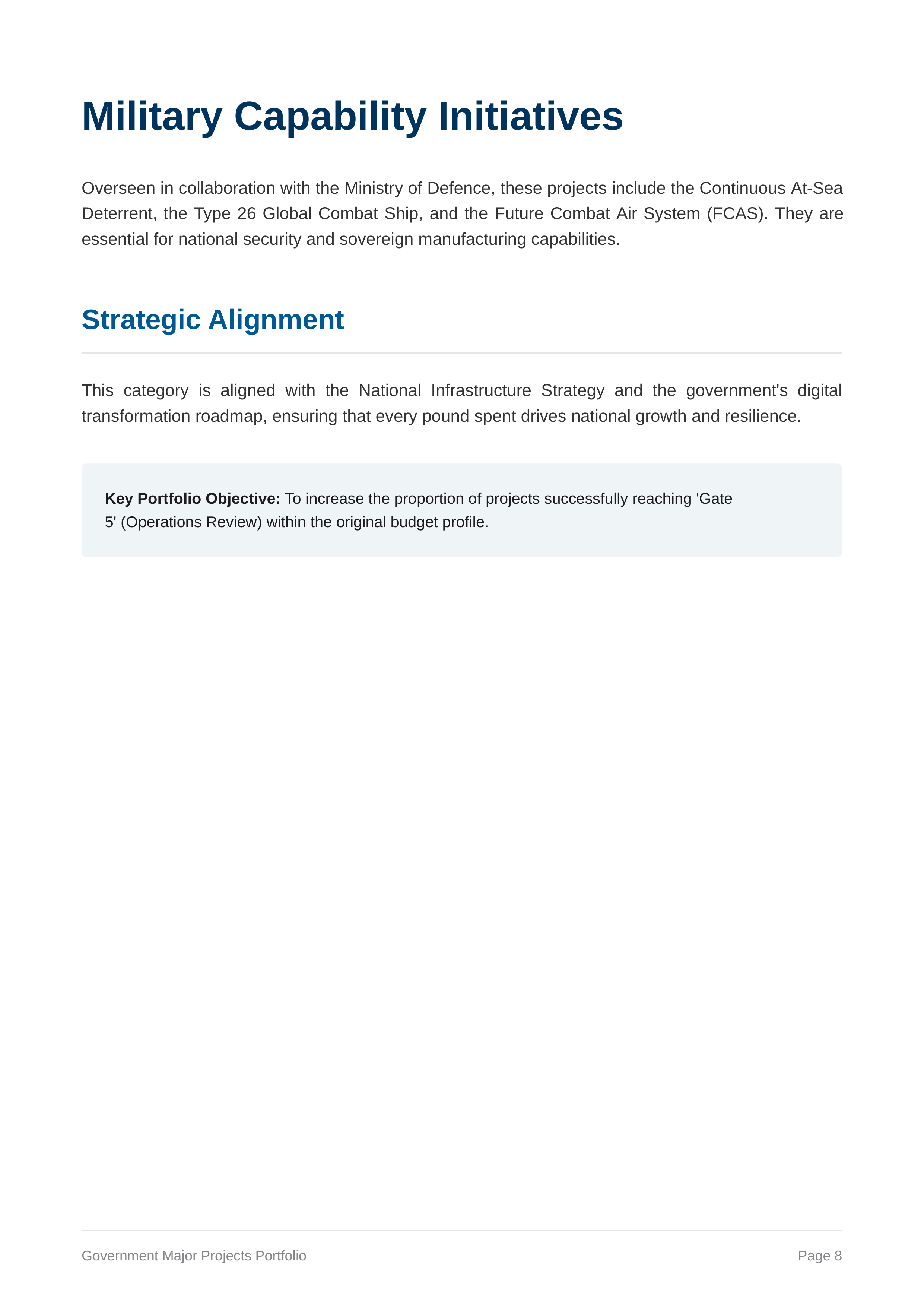 NISTA Government Major Projects Portfolio — page 8