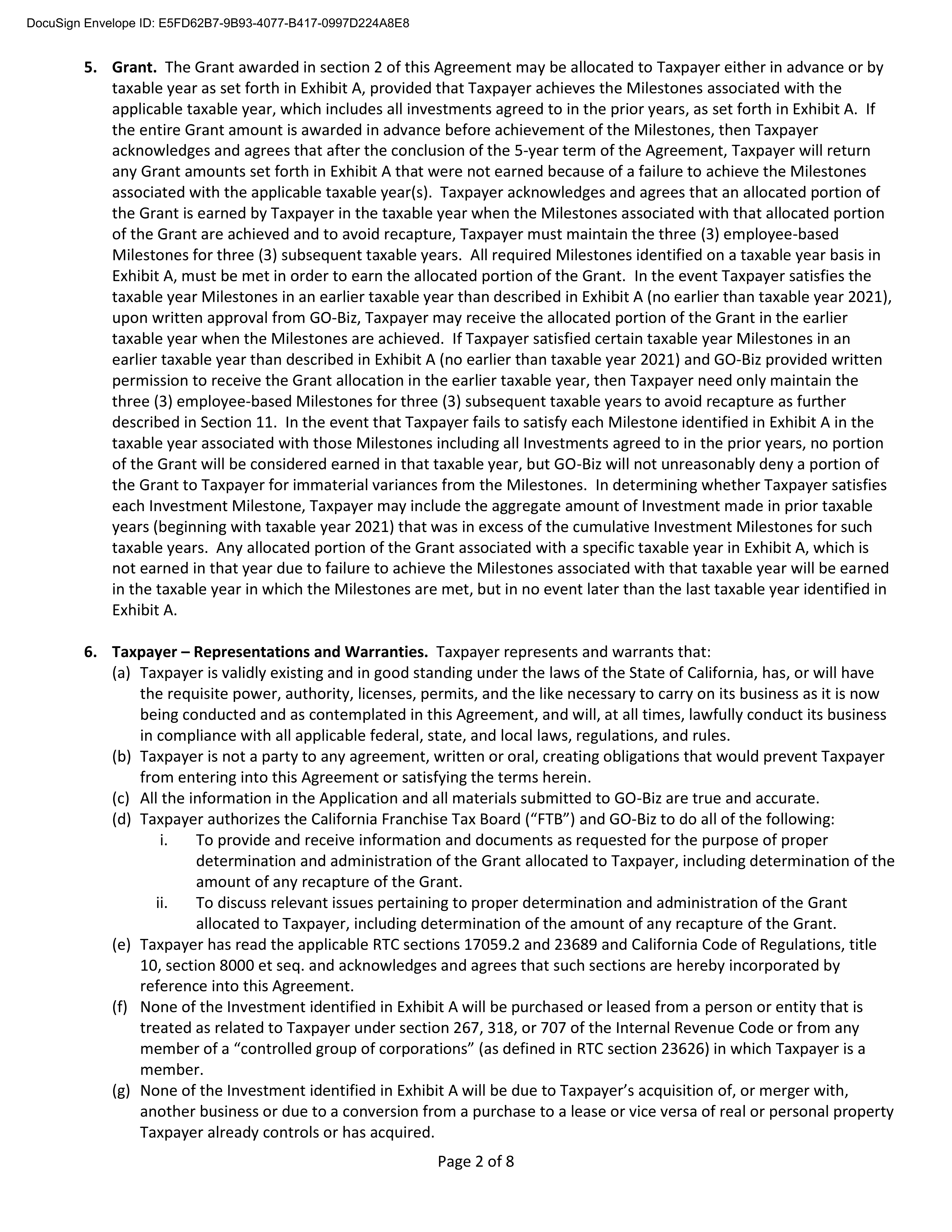 NVIDIA CALIFORNIA COMPETES GRANT AGREEMENT — page 2
