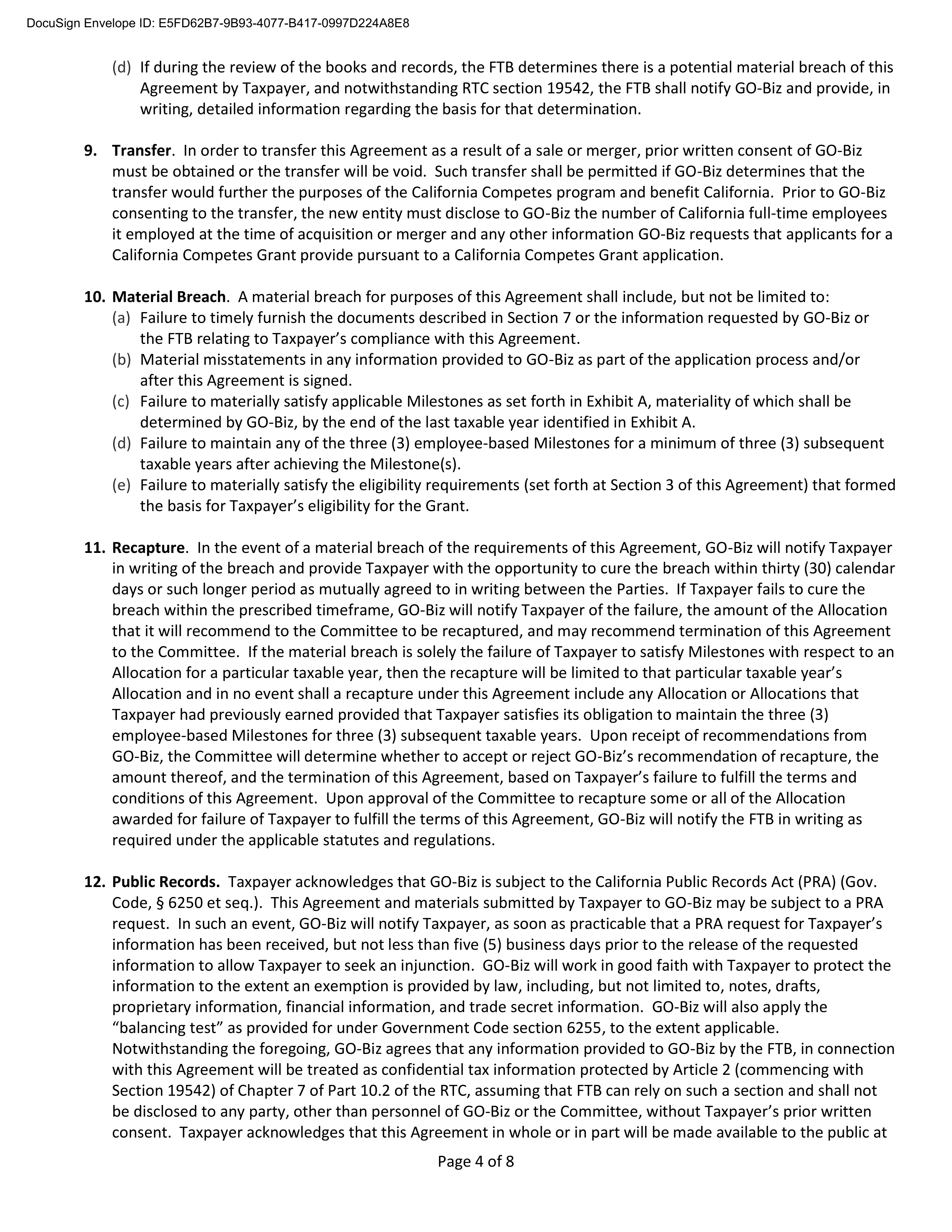 NVIDIA CALIFORNIA COMPETES GRANT AGREEMENT — page 4