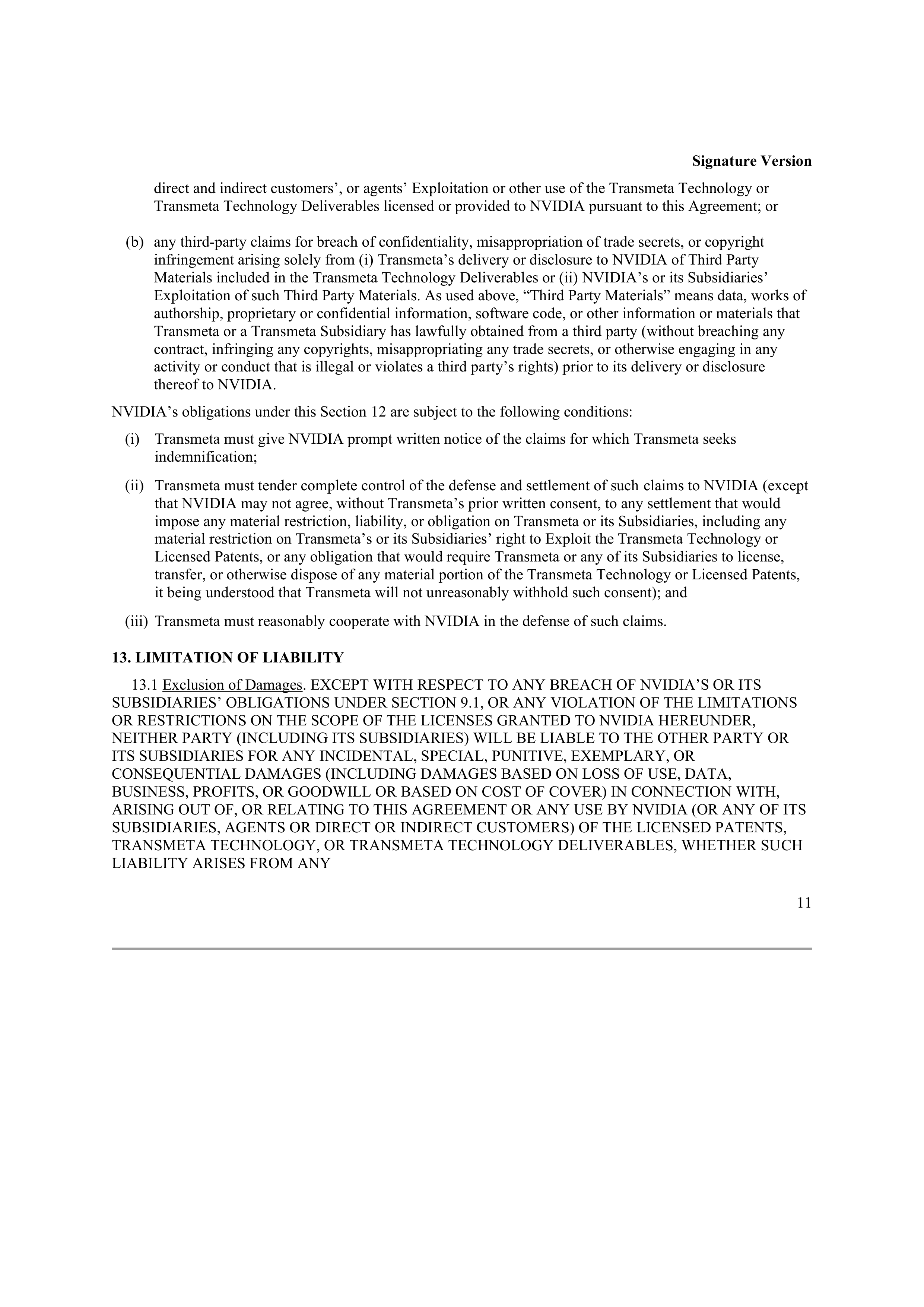 NVIDIA CORPORATION CONFIDENTIAL TREATMENT REQUESTED — page 11