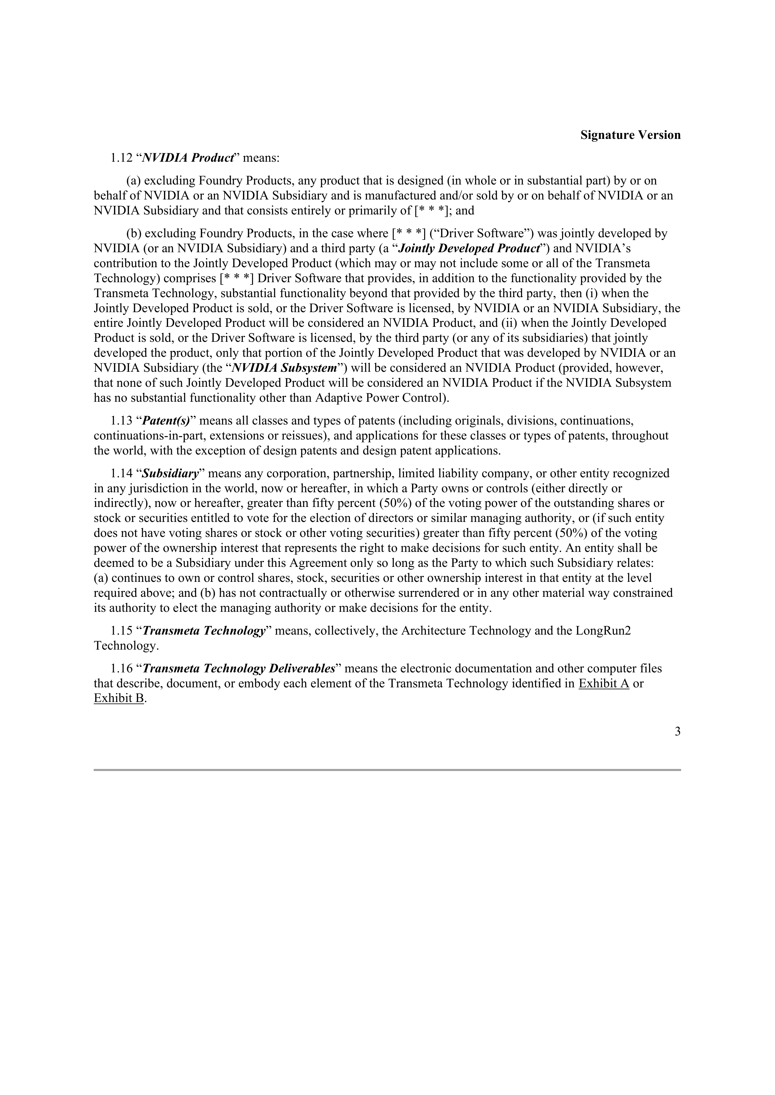 NVIDIA CORPORATION CONFIDENTIAL TREATMENT REQUESTED — page 3