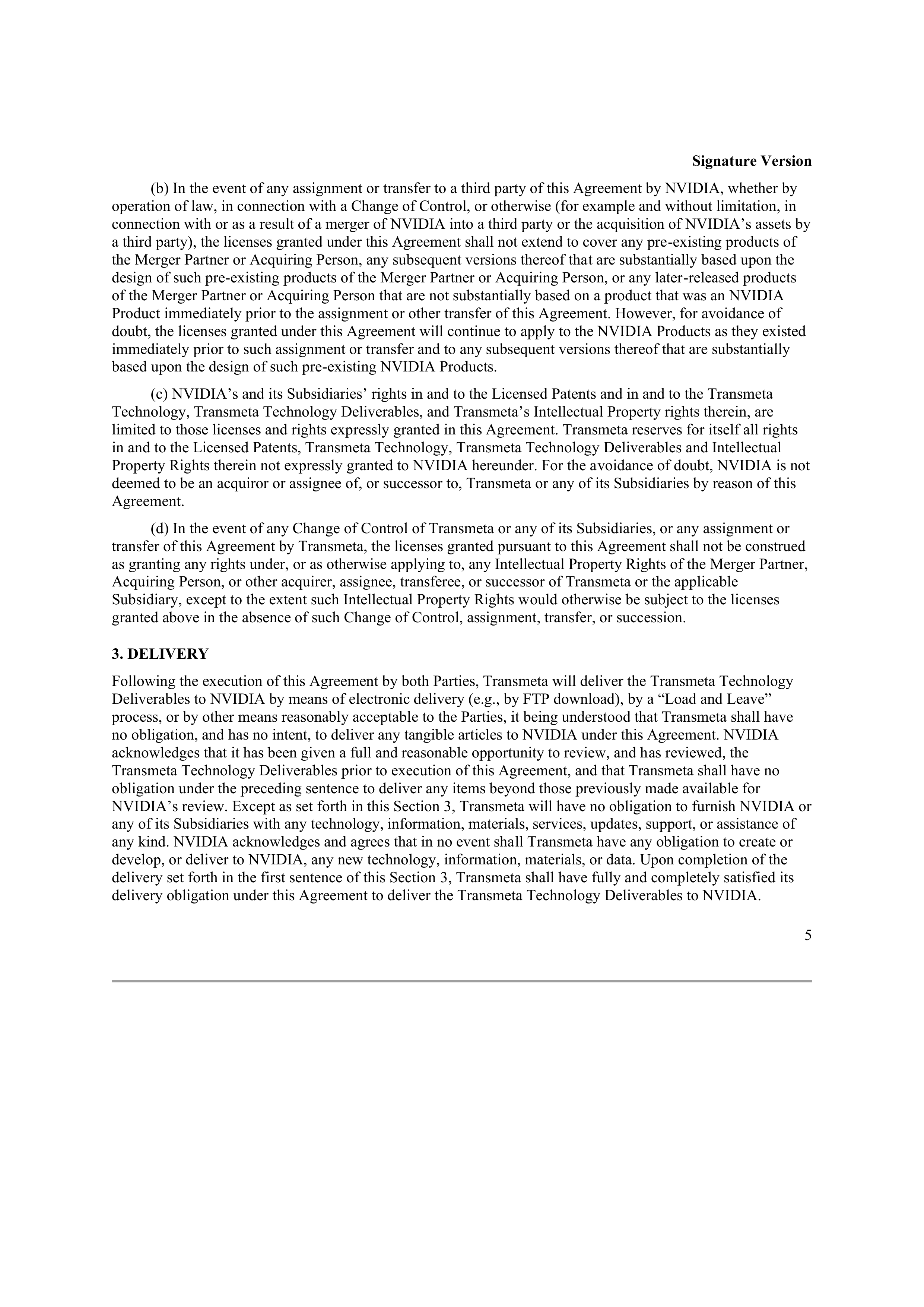 NVIDIA CORPORATION CONFIDENTIAL TREATMENT REQUESTED — page 5