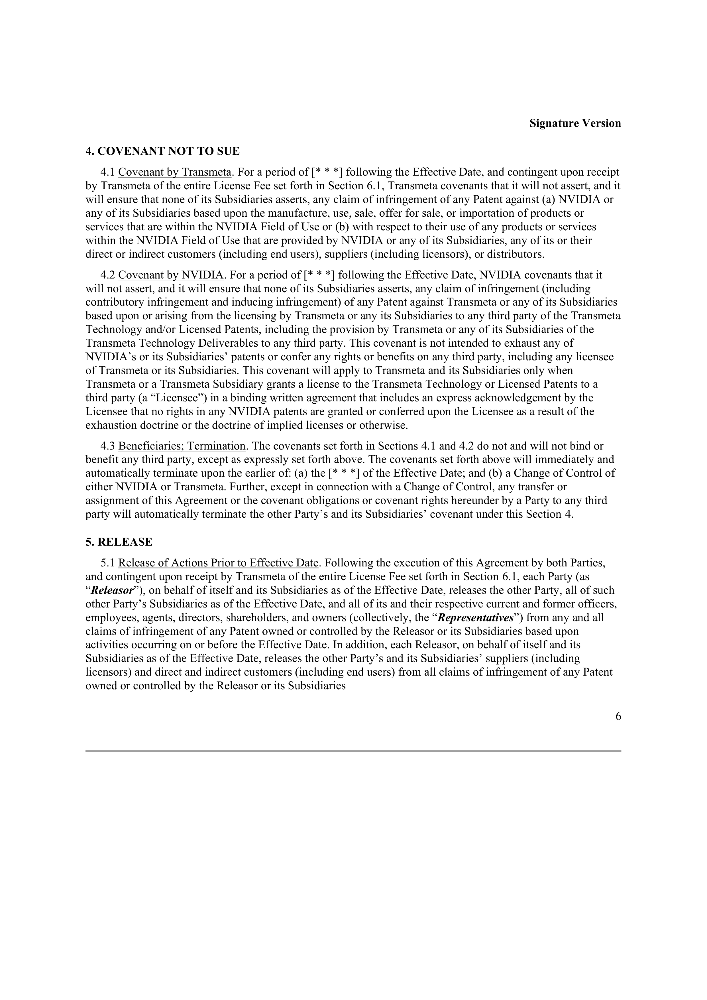 NVIDIA CORPORATION CONFIDENTIAL TREATMENT REQUESTED — page 6