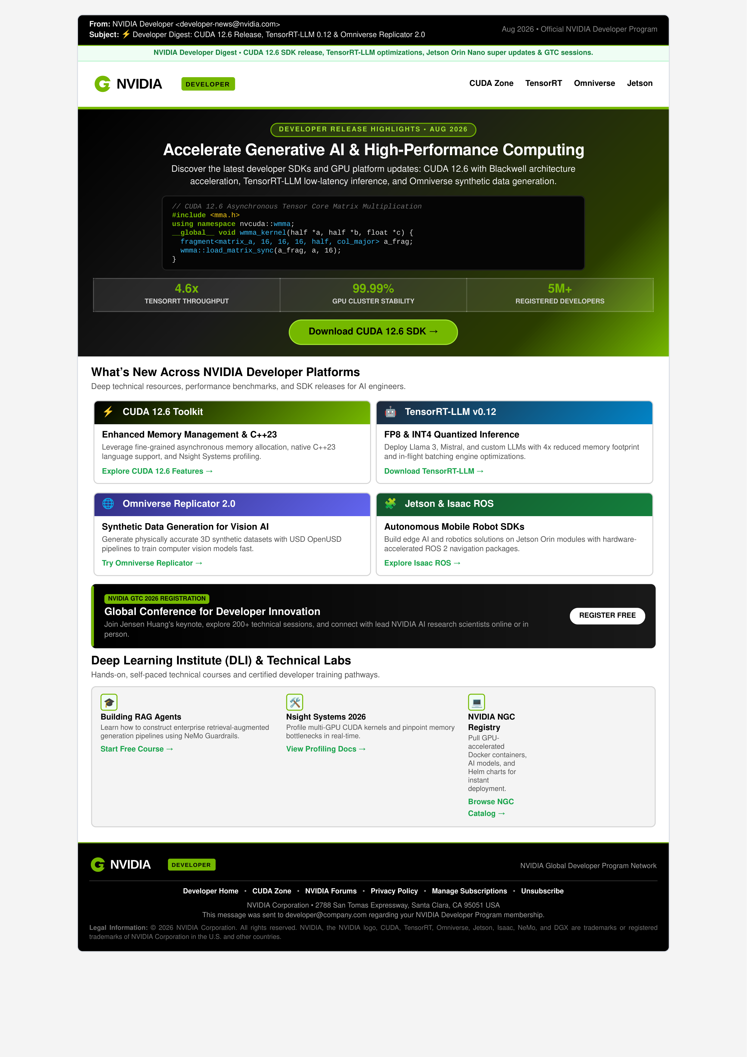NVIDIA Developer Email Newsletter — page 1