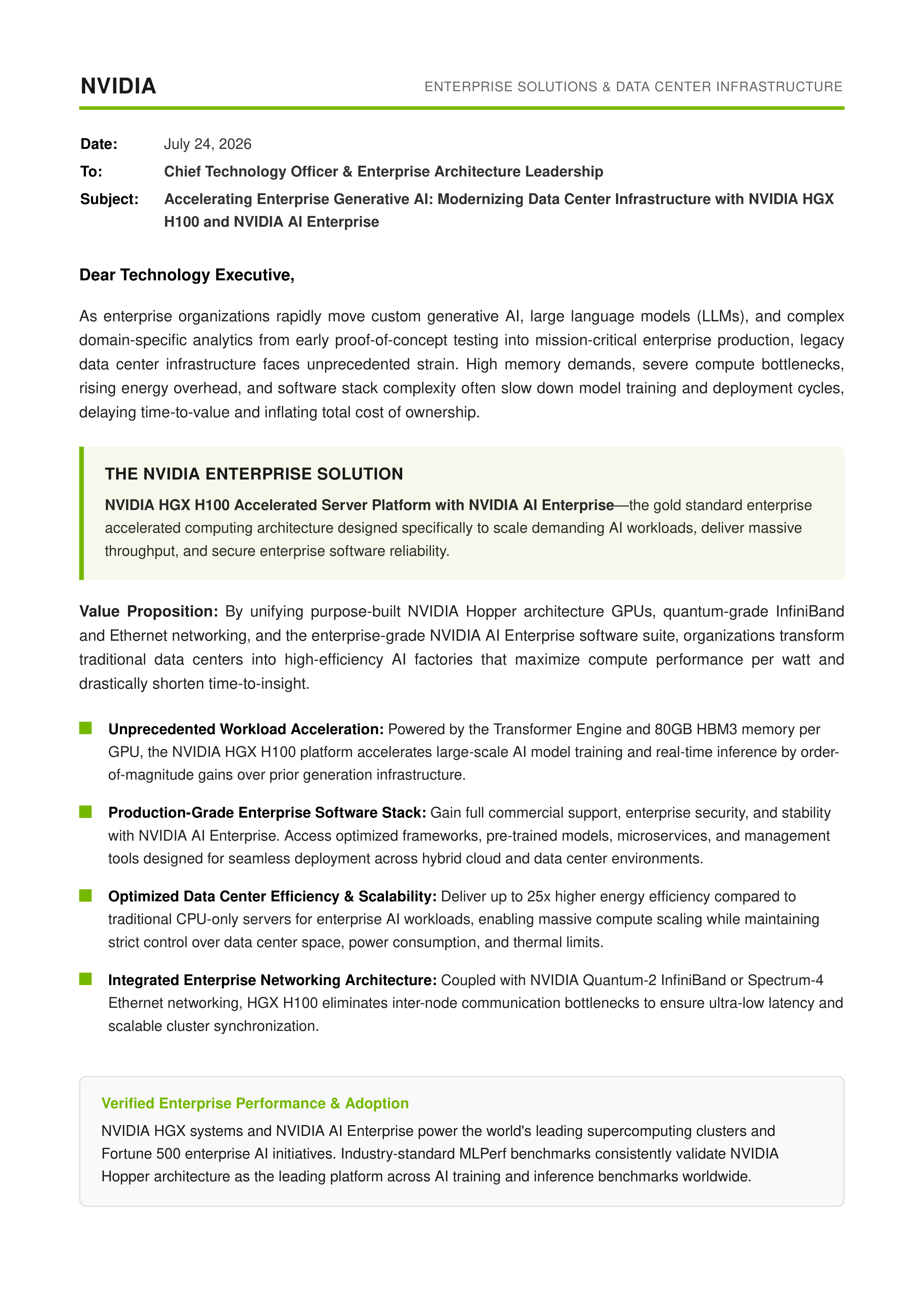 NVIDIA Sales Letter — page 1