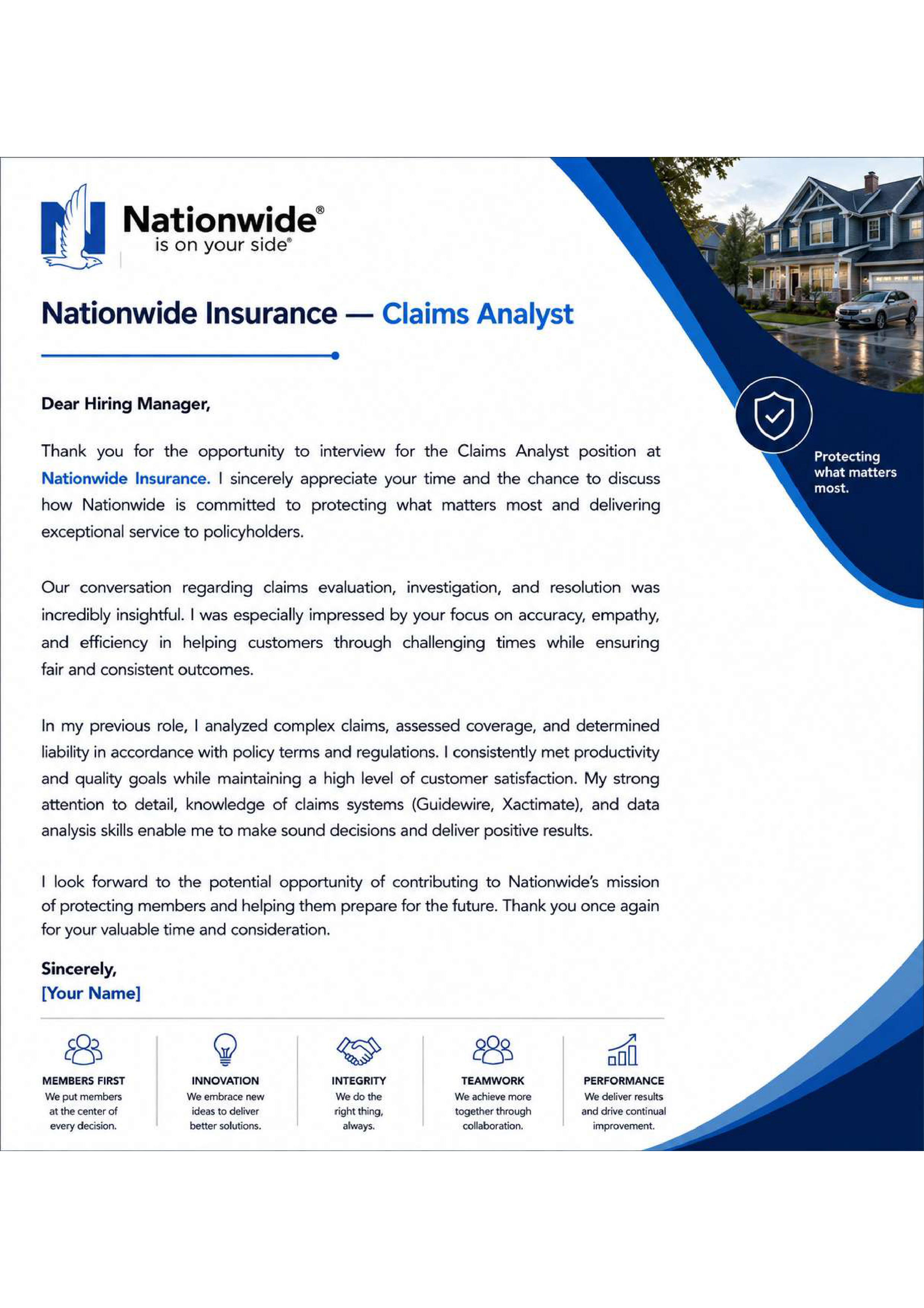 Nationwide Insurance Claims Analyst — page 1