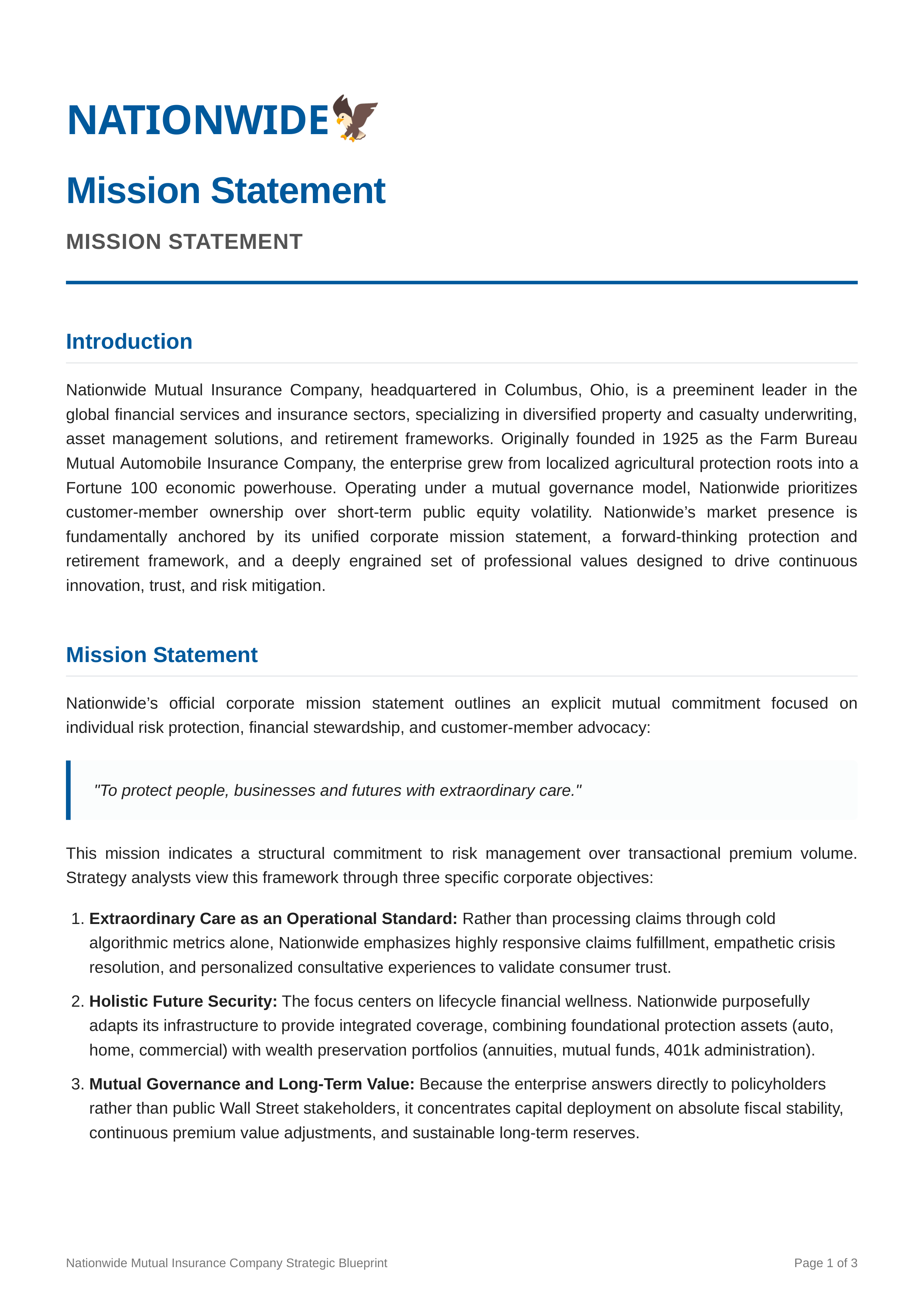 Nationwide Mission Statement — page 1