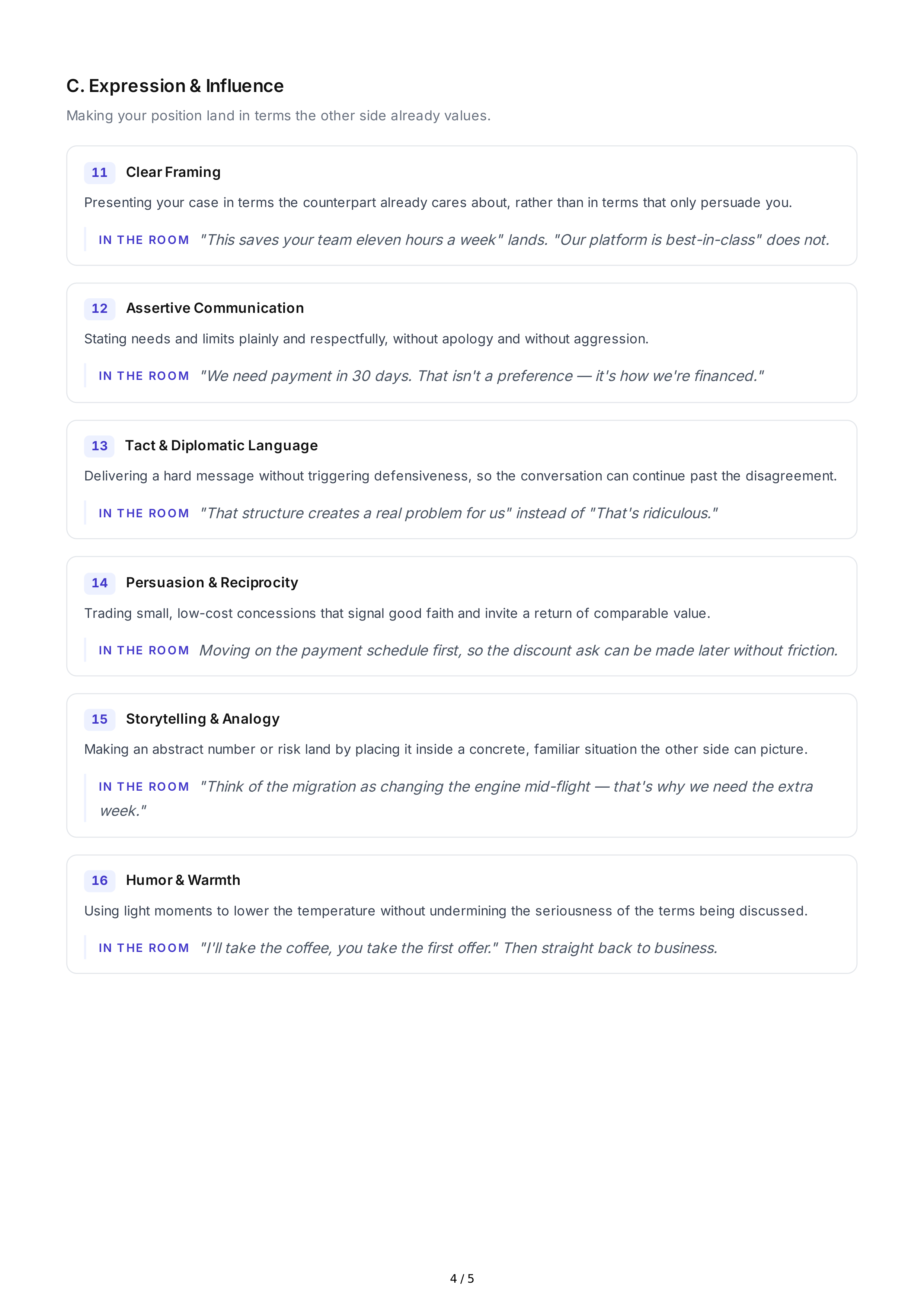 Negotiation Interpersonal Skills — page 4