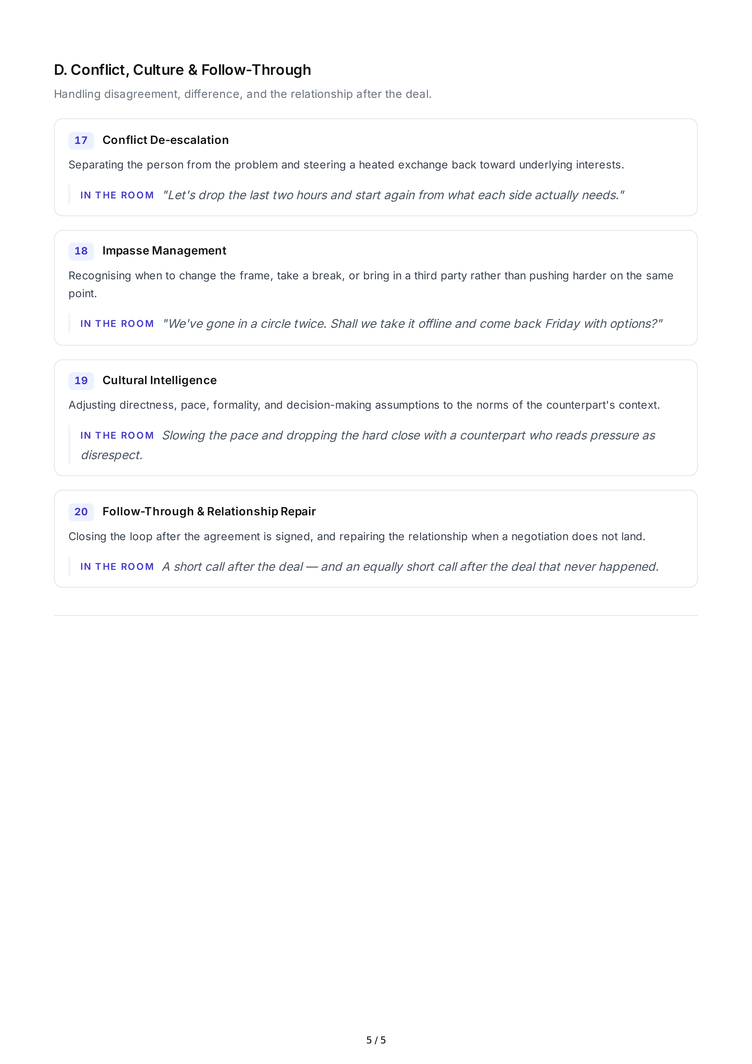 Negotiation Interpersonal Skills — page 5