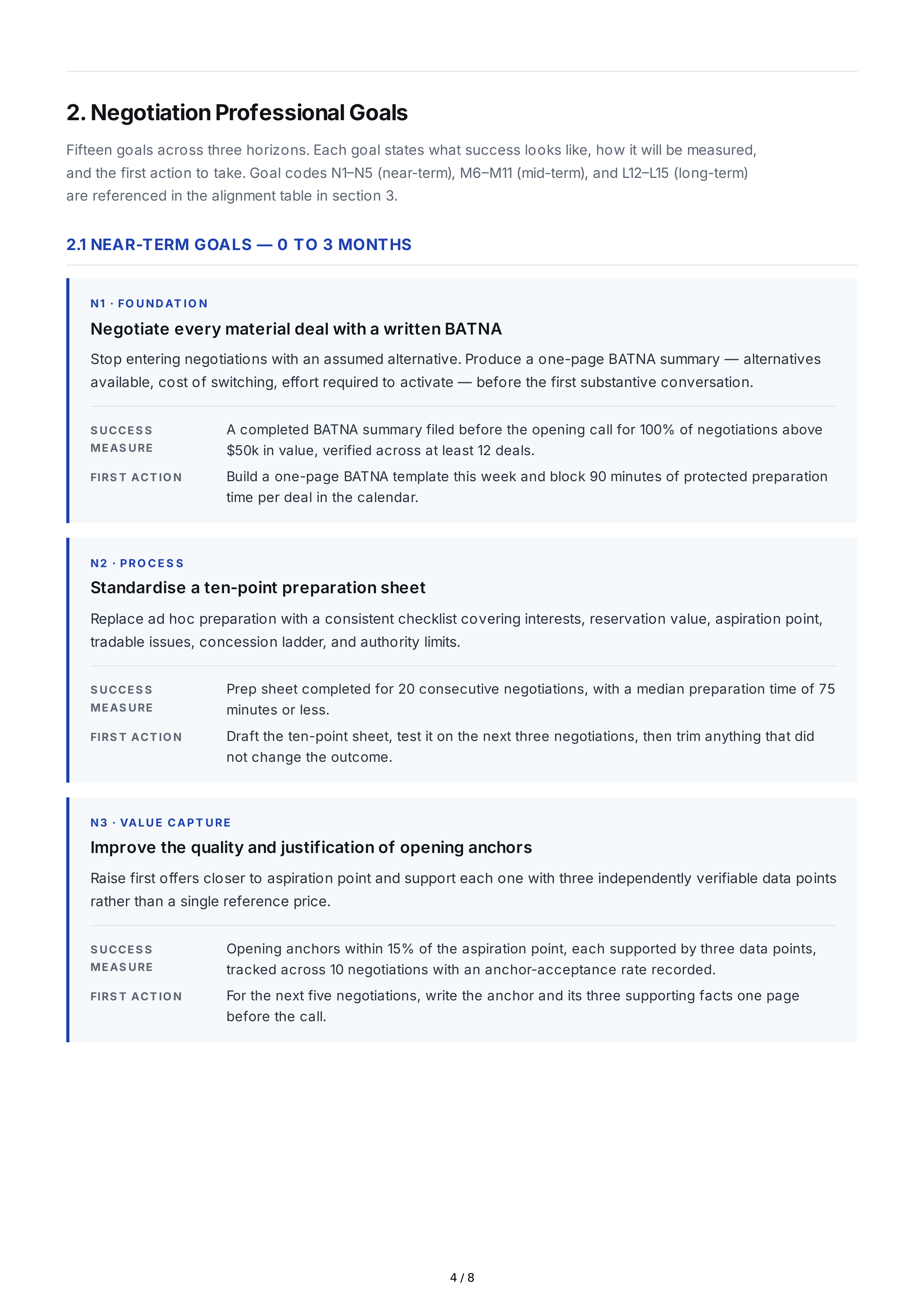 Negotiation Professional Goals — page 4
