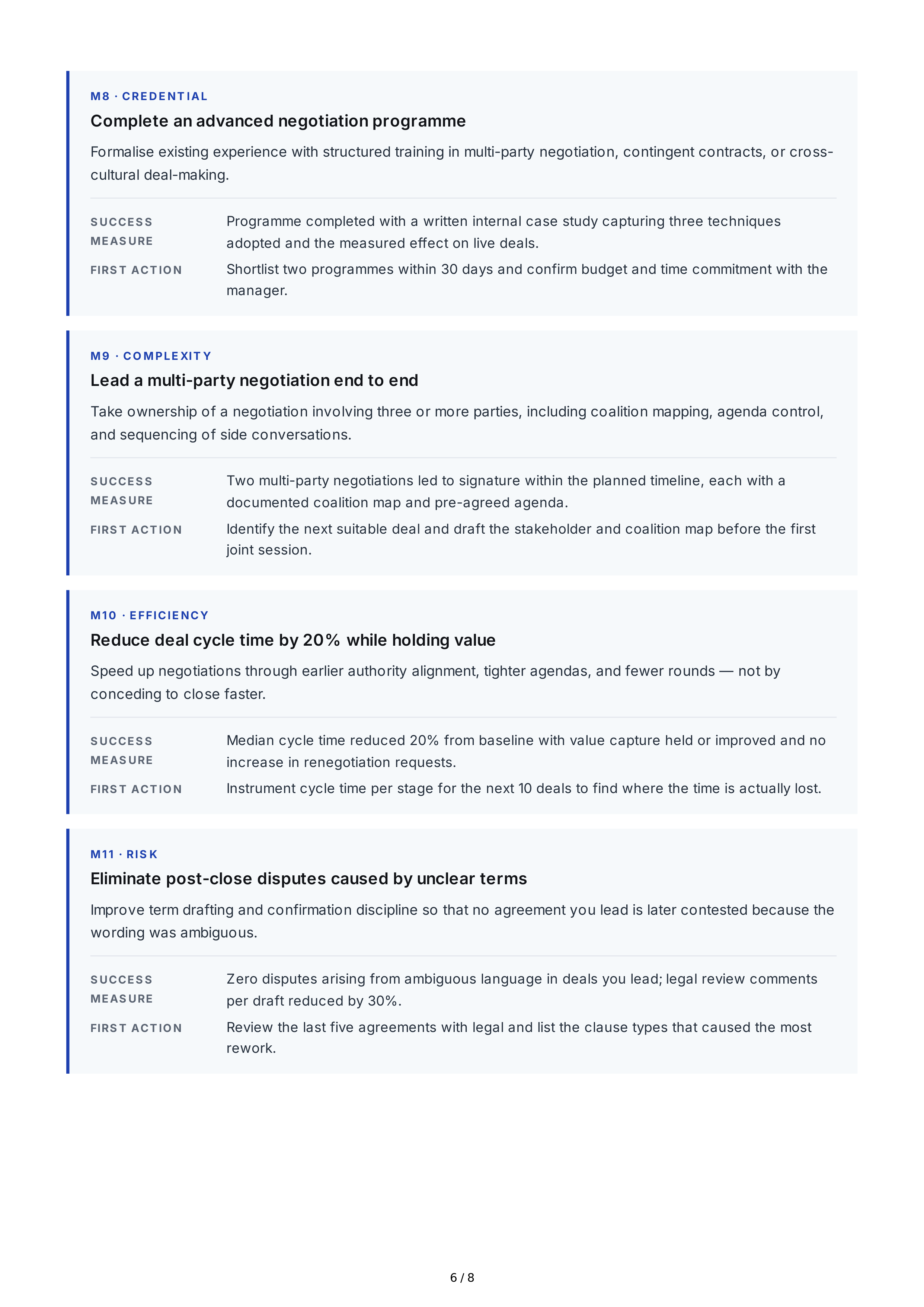 Negotiation Professional Goals — page 6