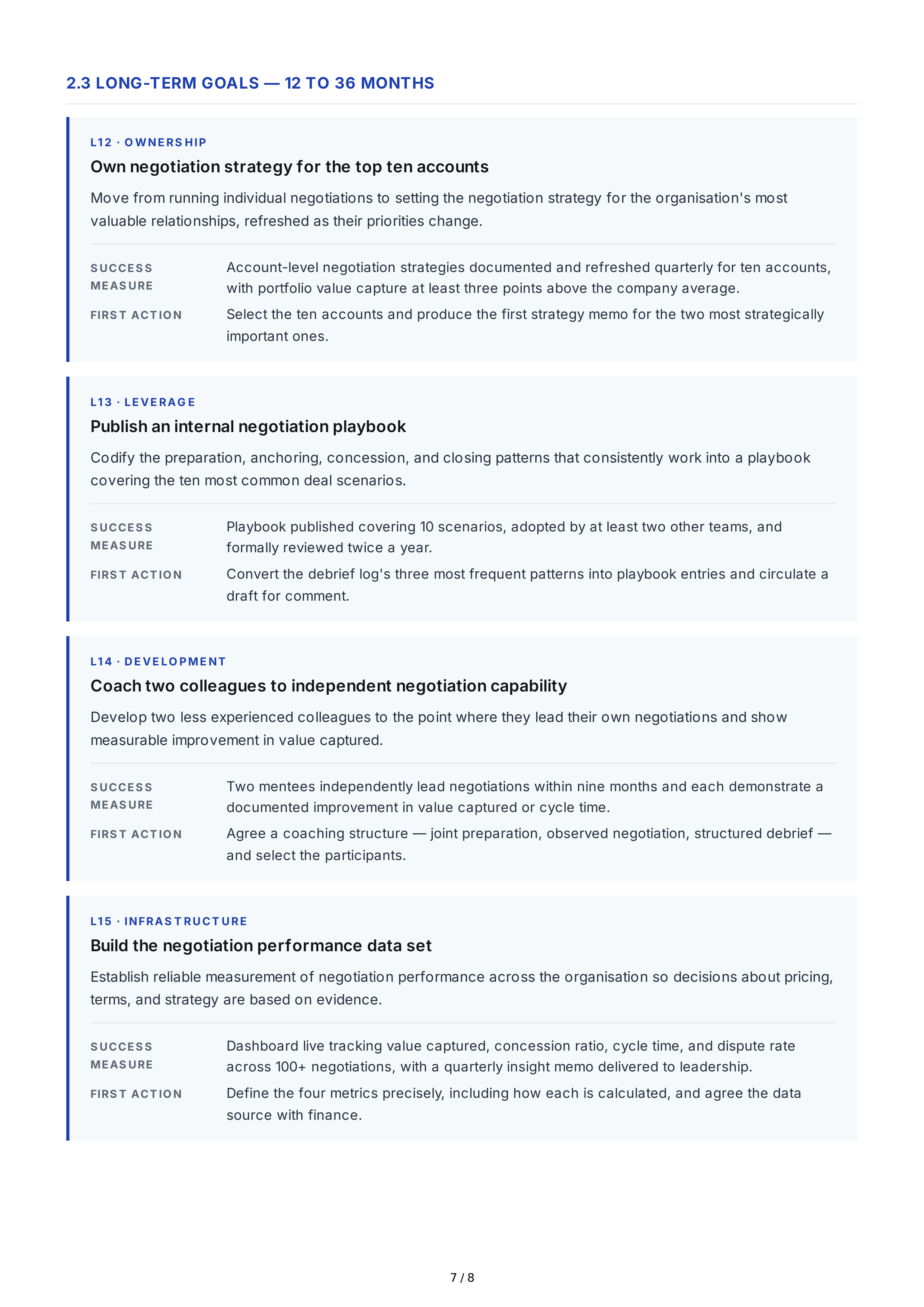 Negotiation Professional Goals — page 7