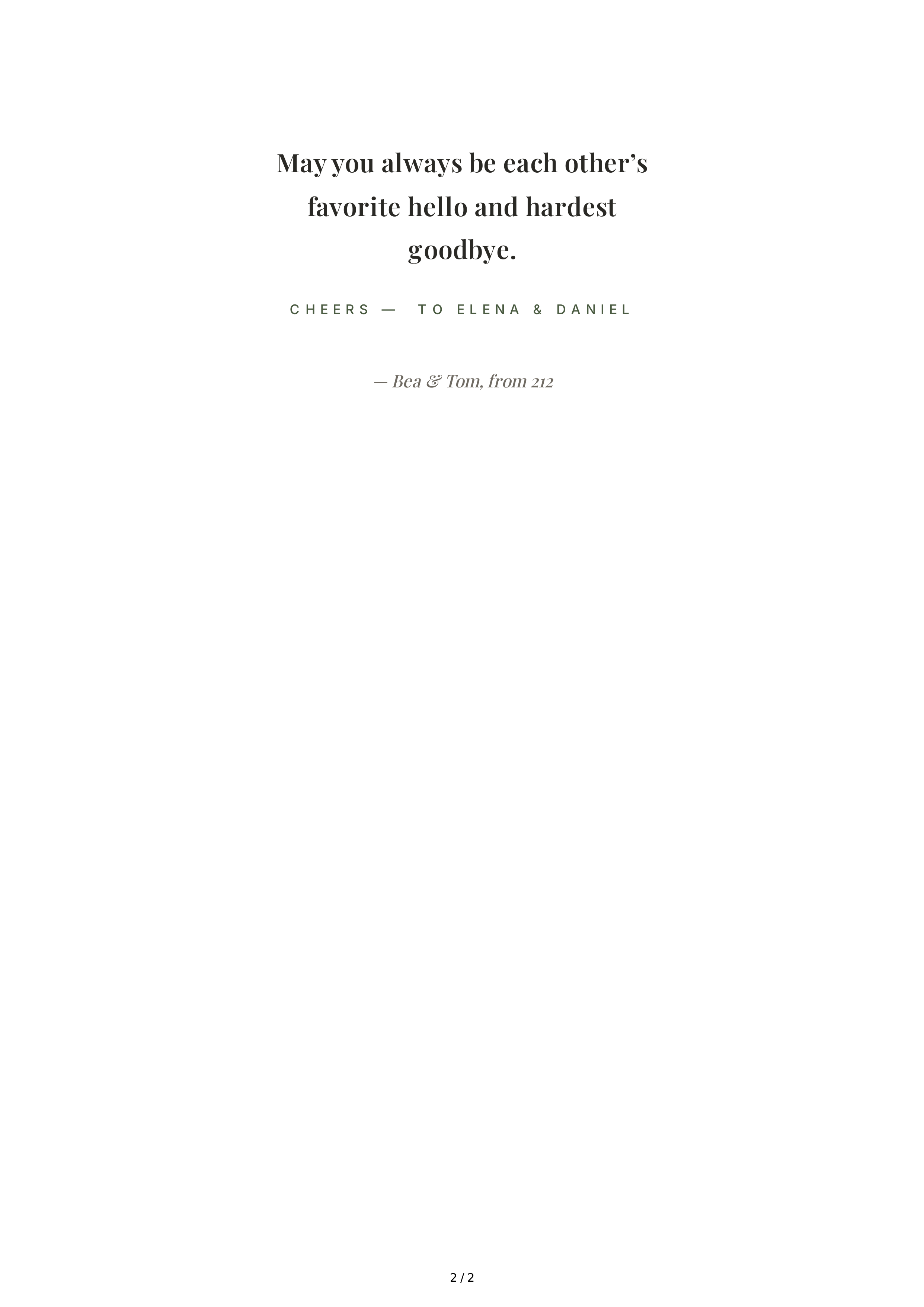 Neighbor Wedding Toast — page 2