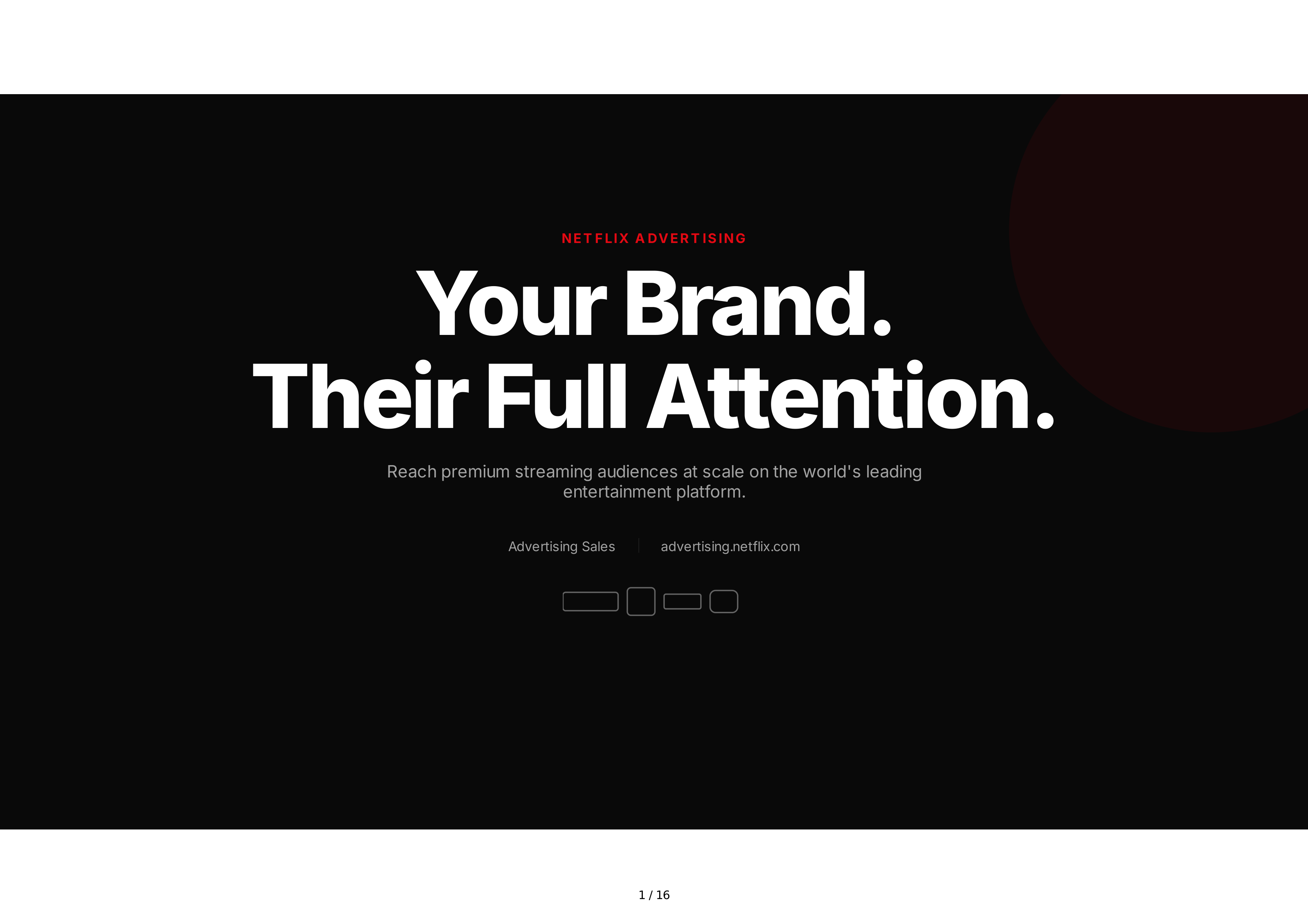 Netflix Advertising Sales Pitch Presentation — page 1