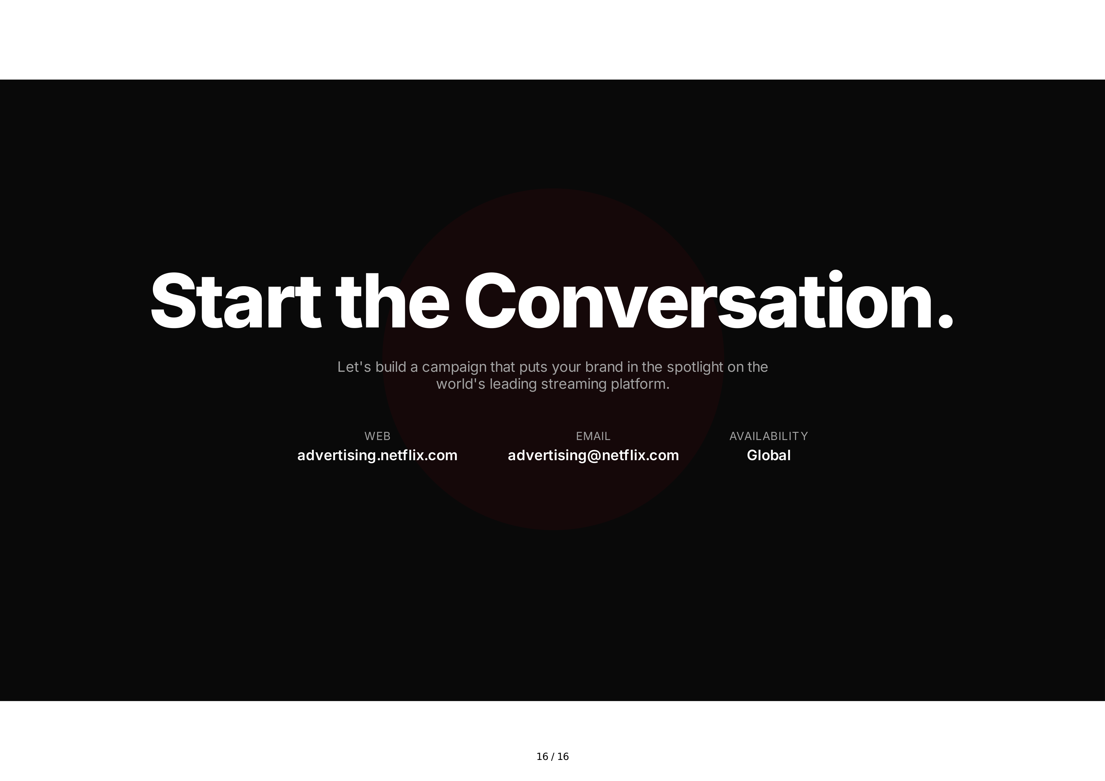 Netflix Advertising Sales Pitch Presentation — page 16