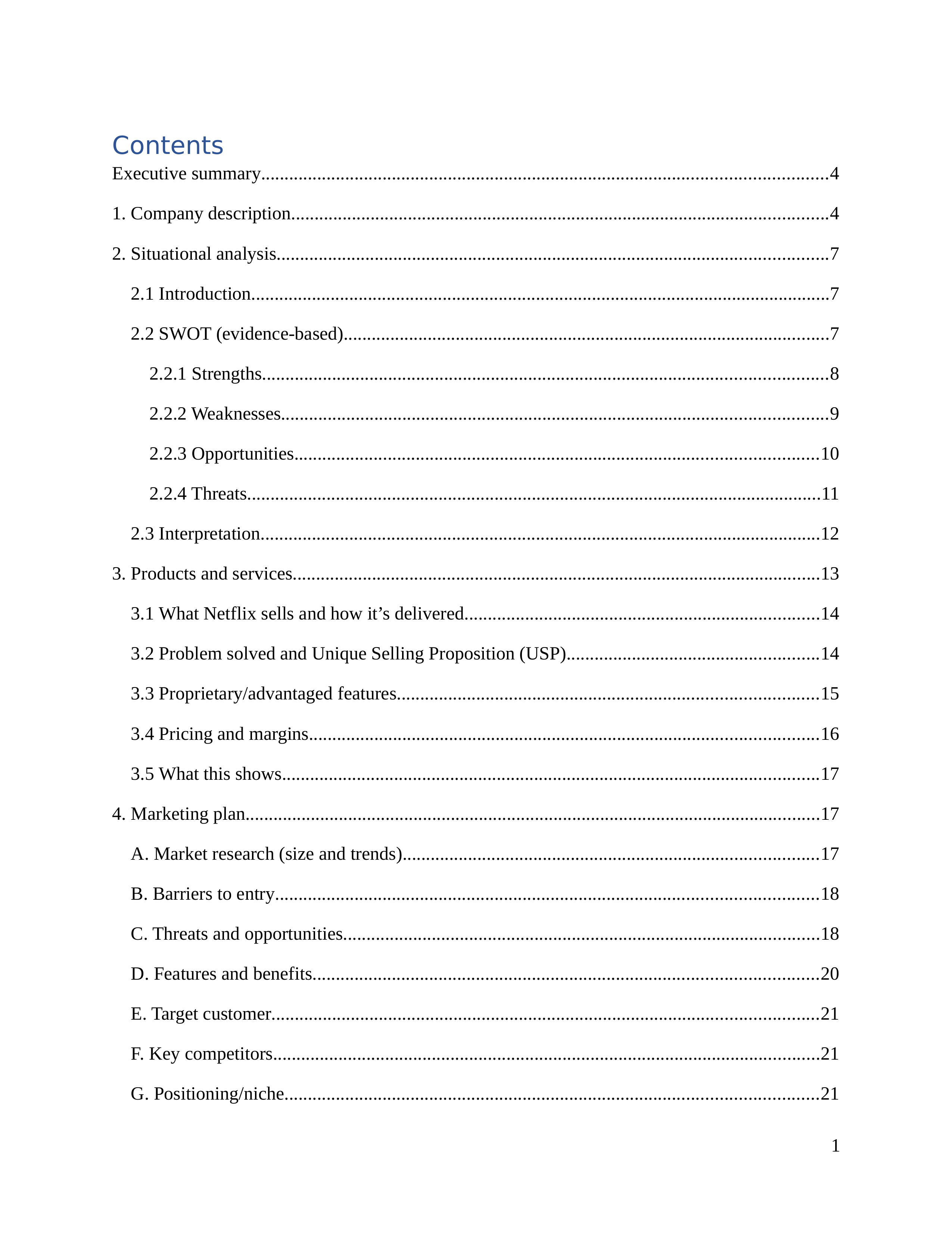 Netflix Business Plan  — page 2