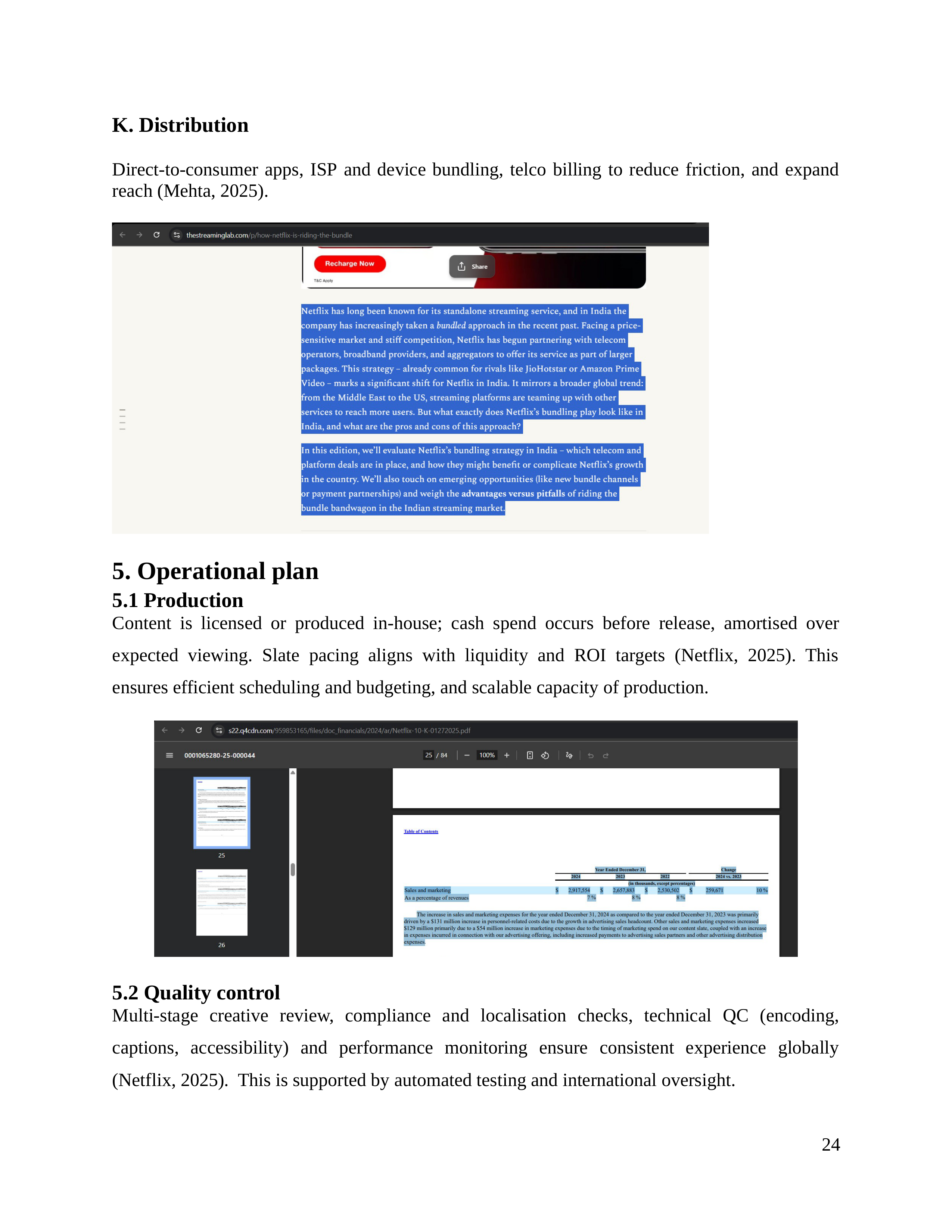 Netflix Business Plan  — page 25