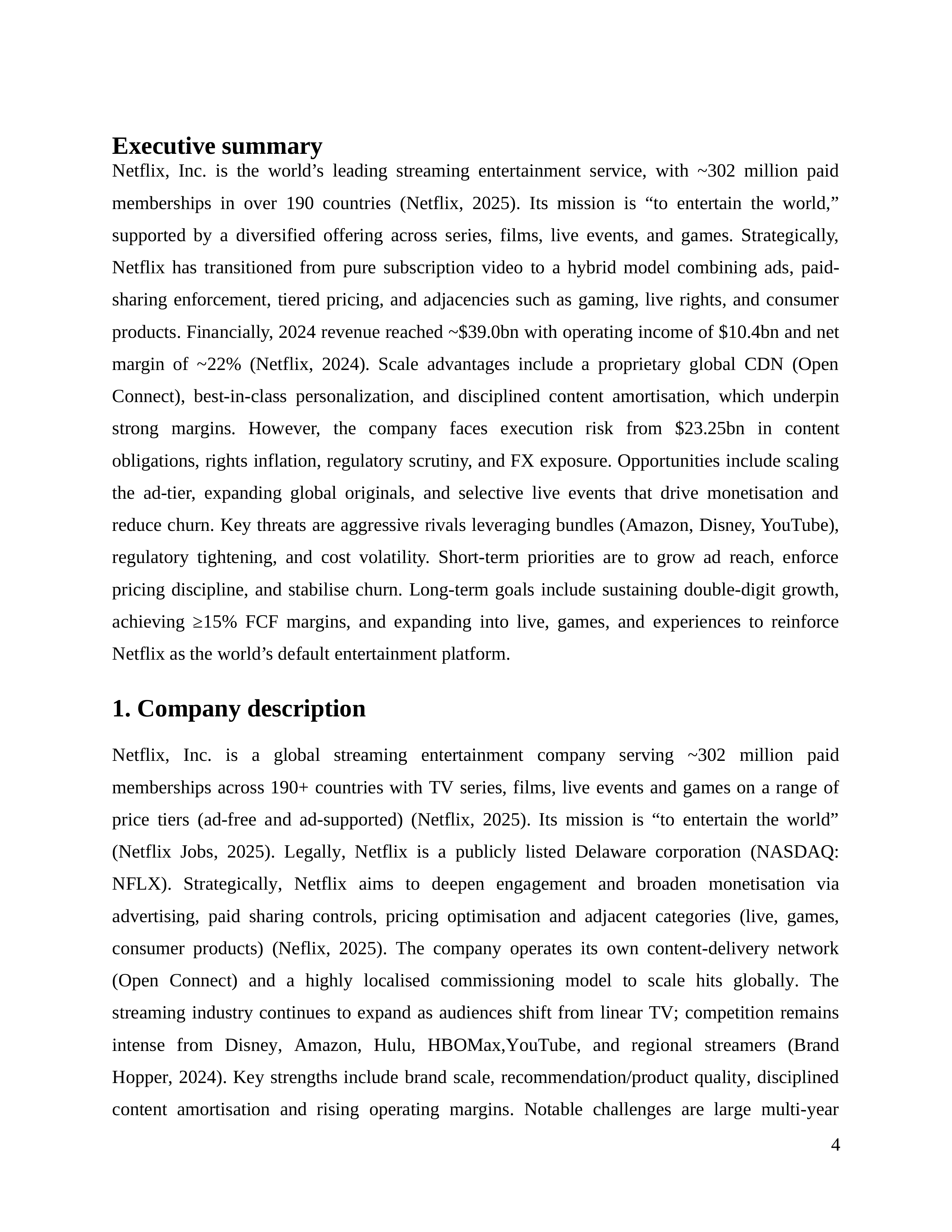 Netflix Business Plan  — page 5