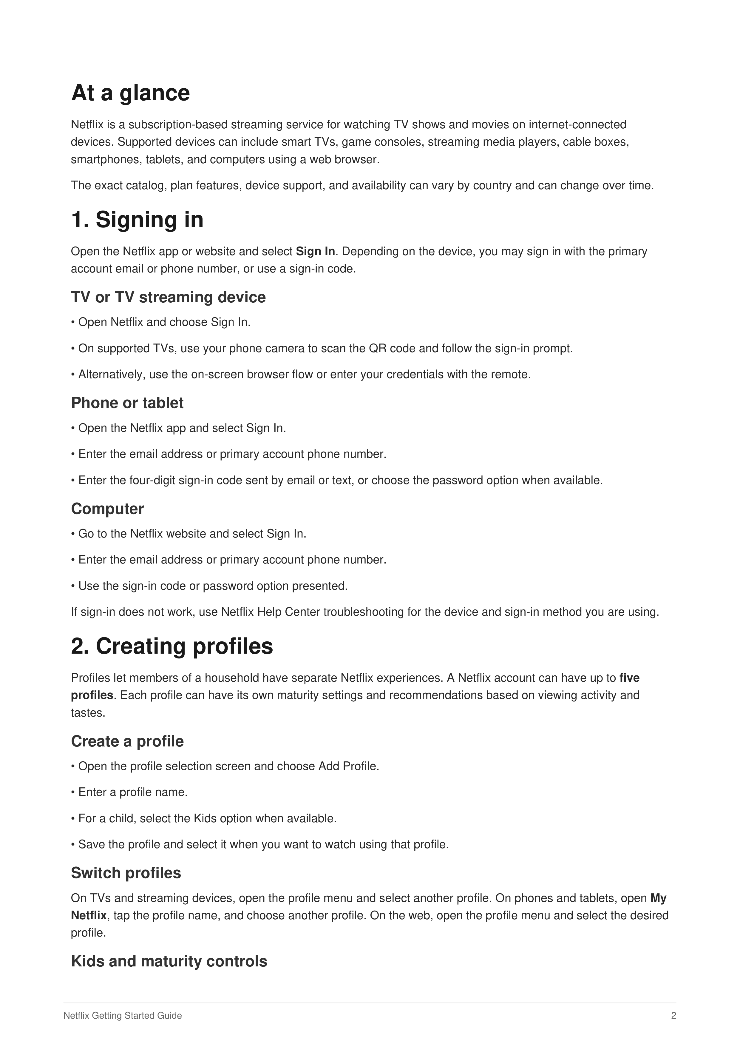 Netflix Getting Started Guide — page 2