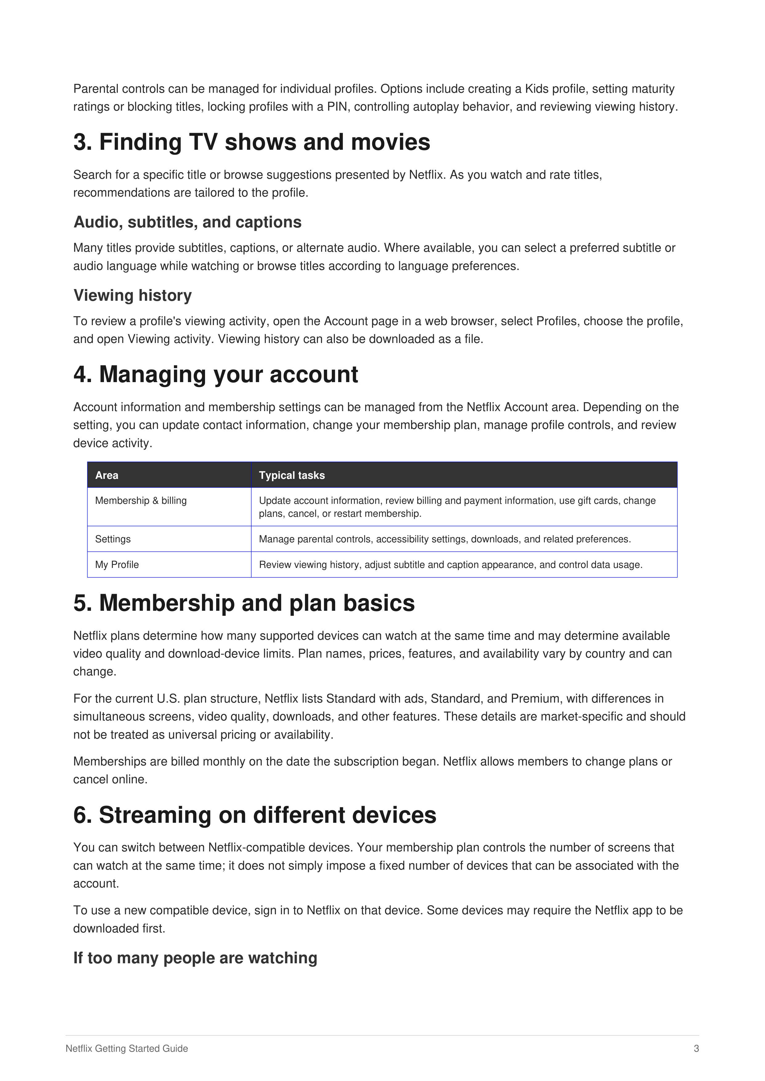 Netflix Getting Started Guide — page 3