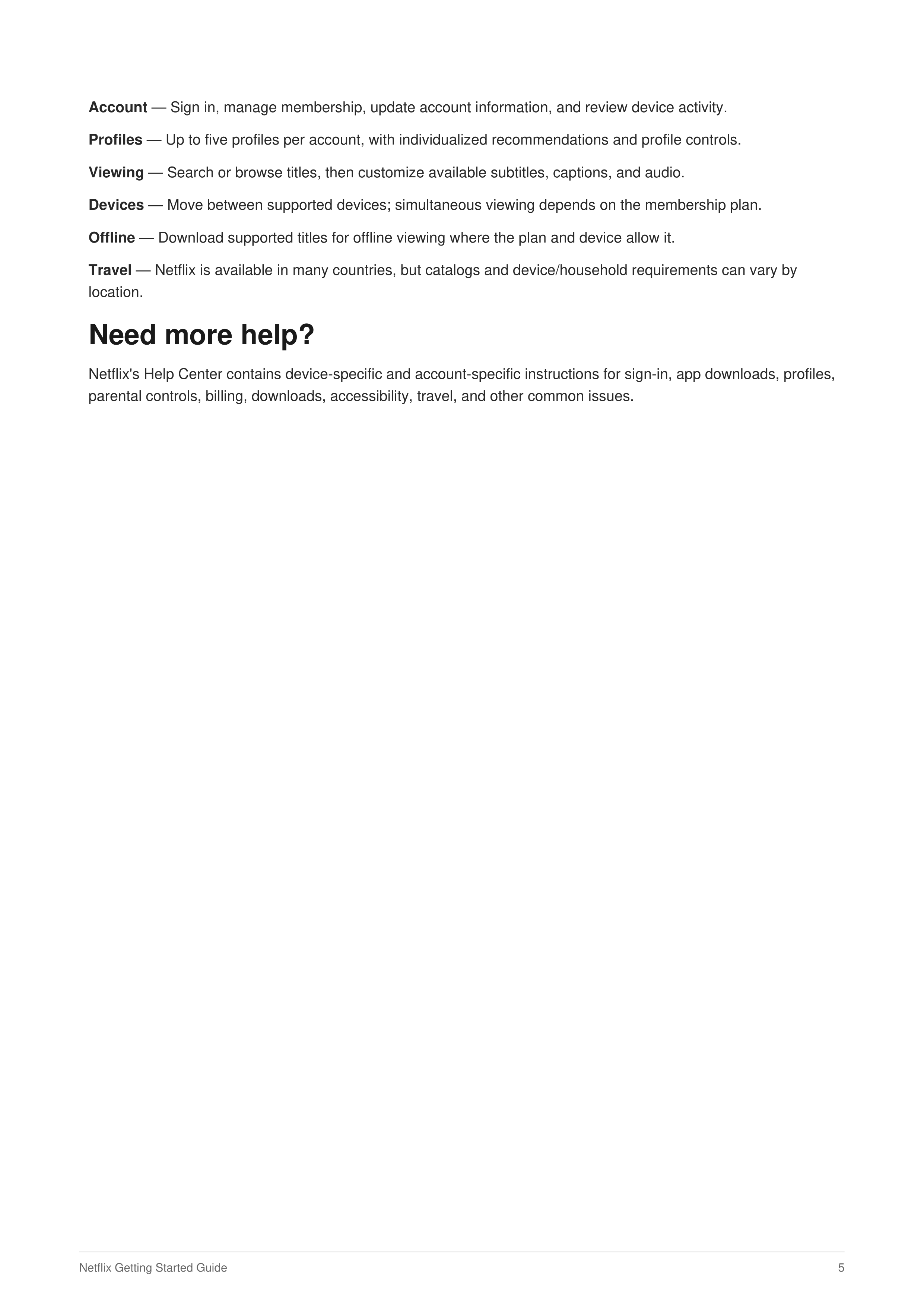 Netflix Getting Started Guide — page 5