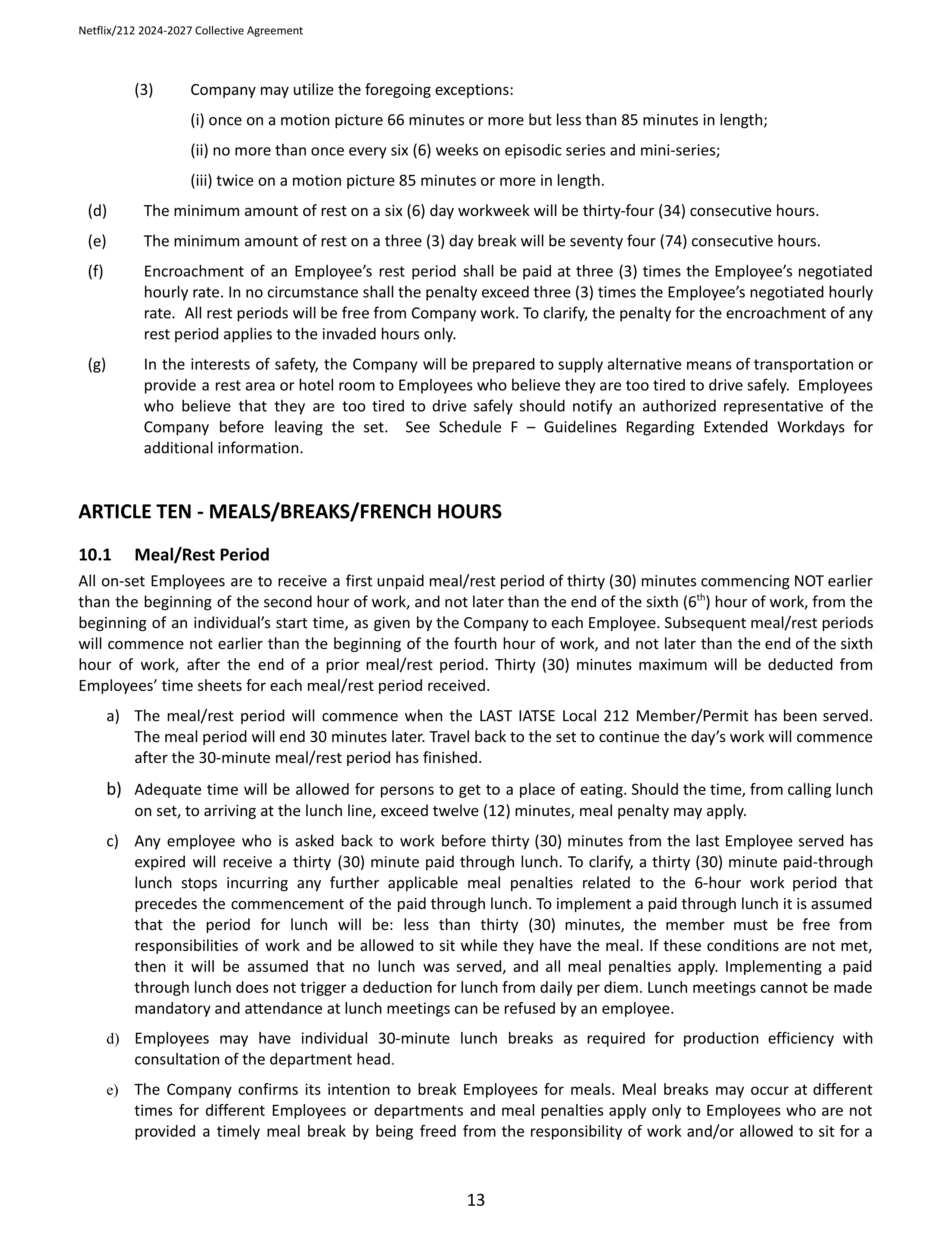 Netflix IATSE Agreement — page 13