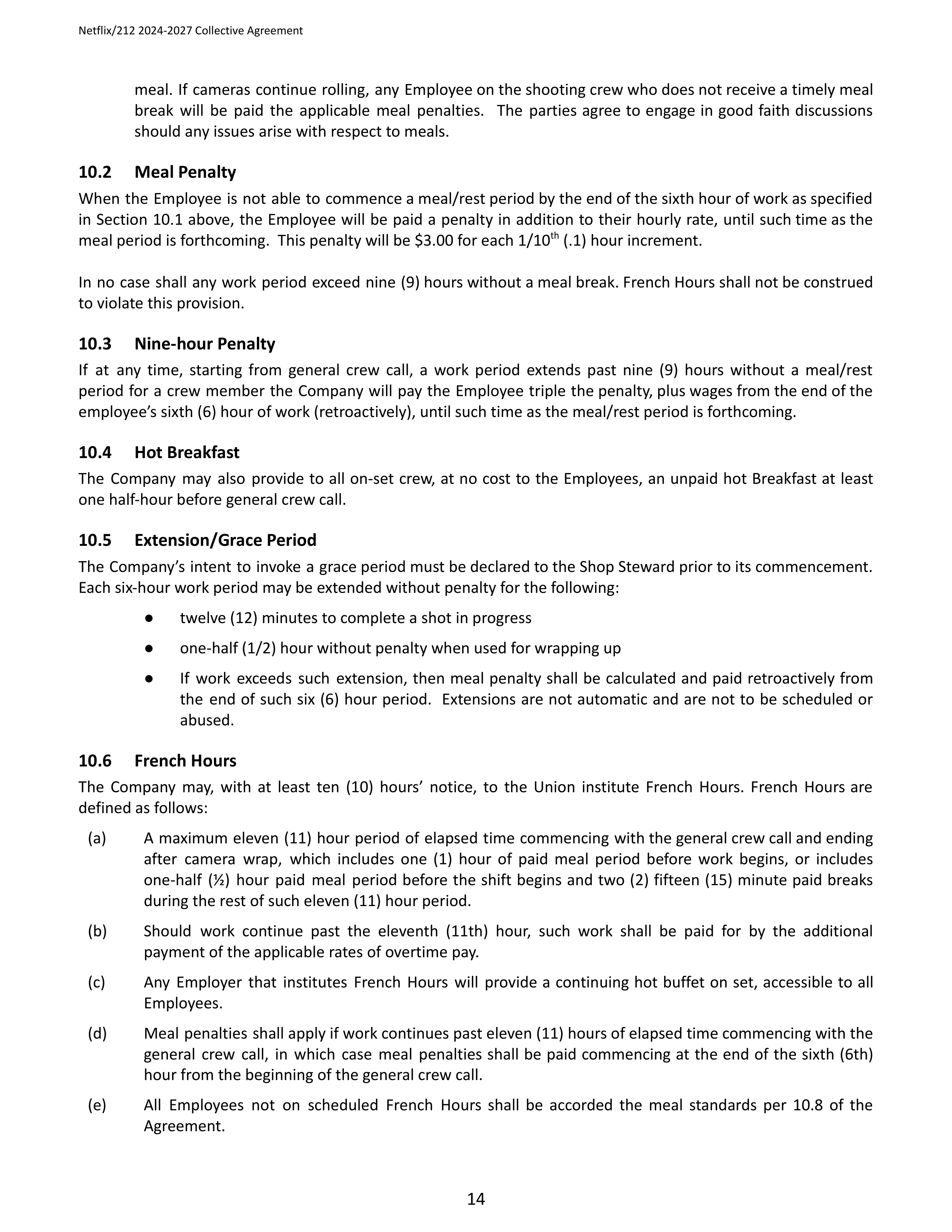 Netflix IATSE Agreement — page 14