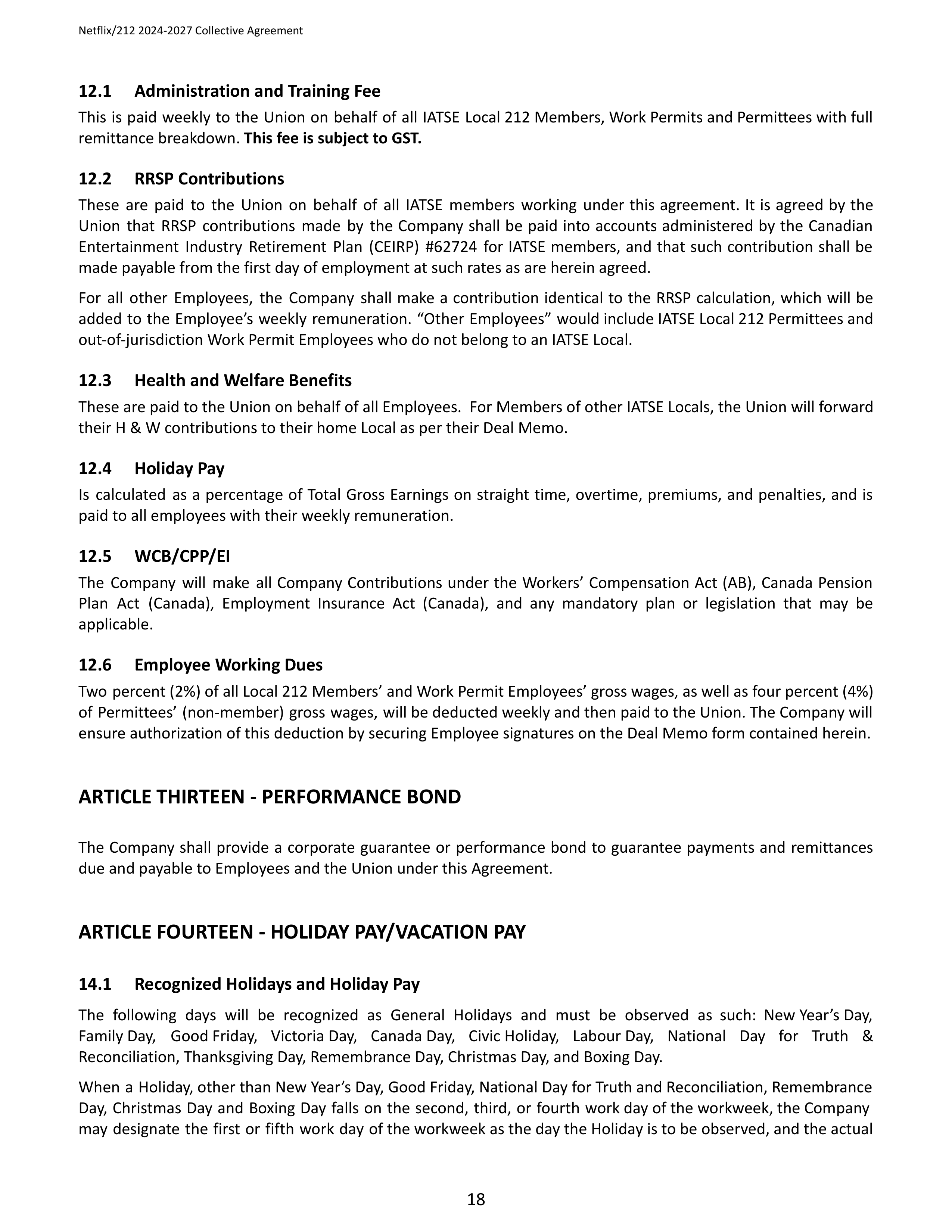 Netflix IATSE Agreement — page 18