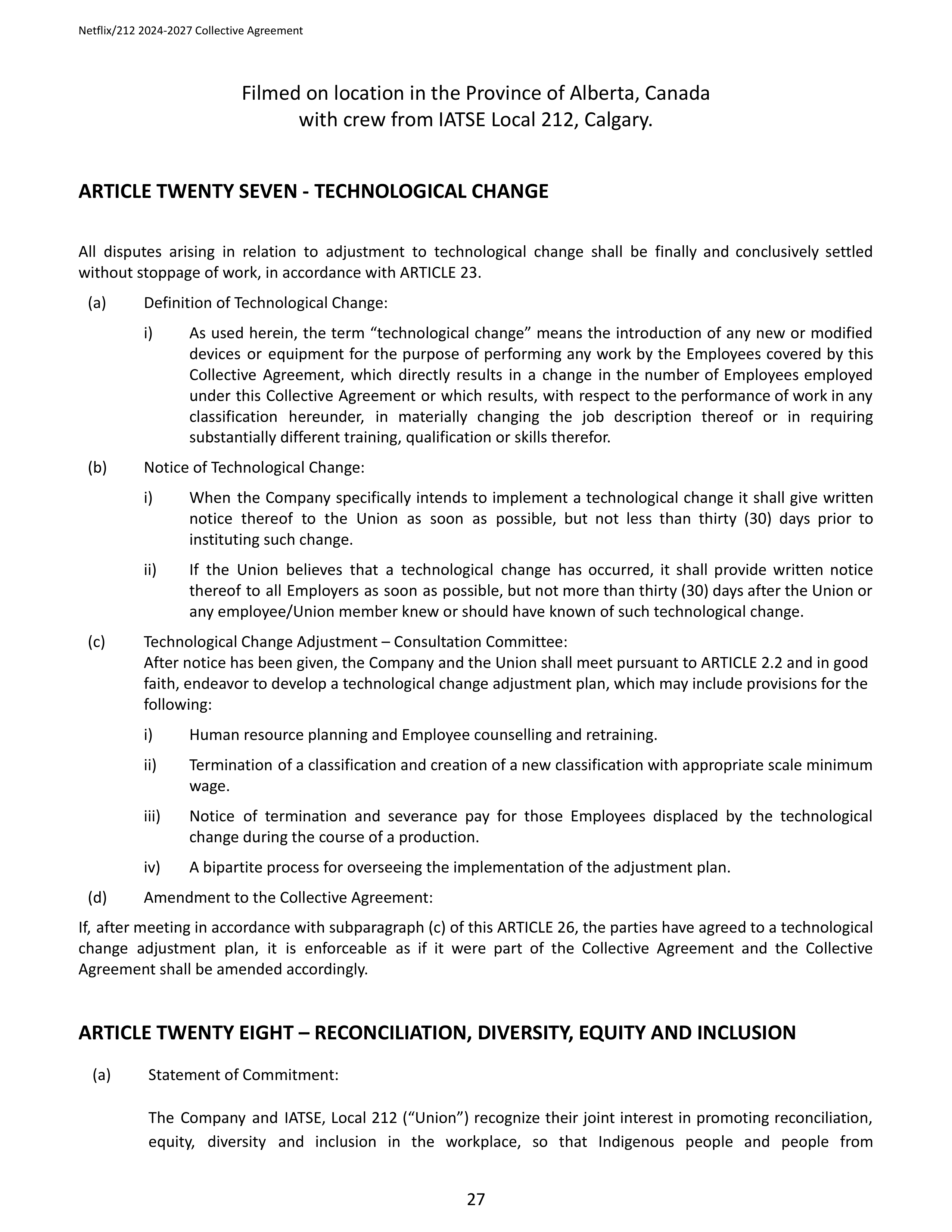 Netflix IATSE Agreement — page 27