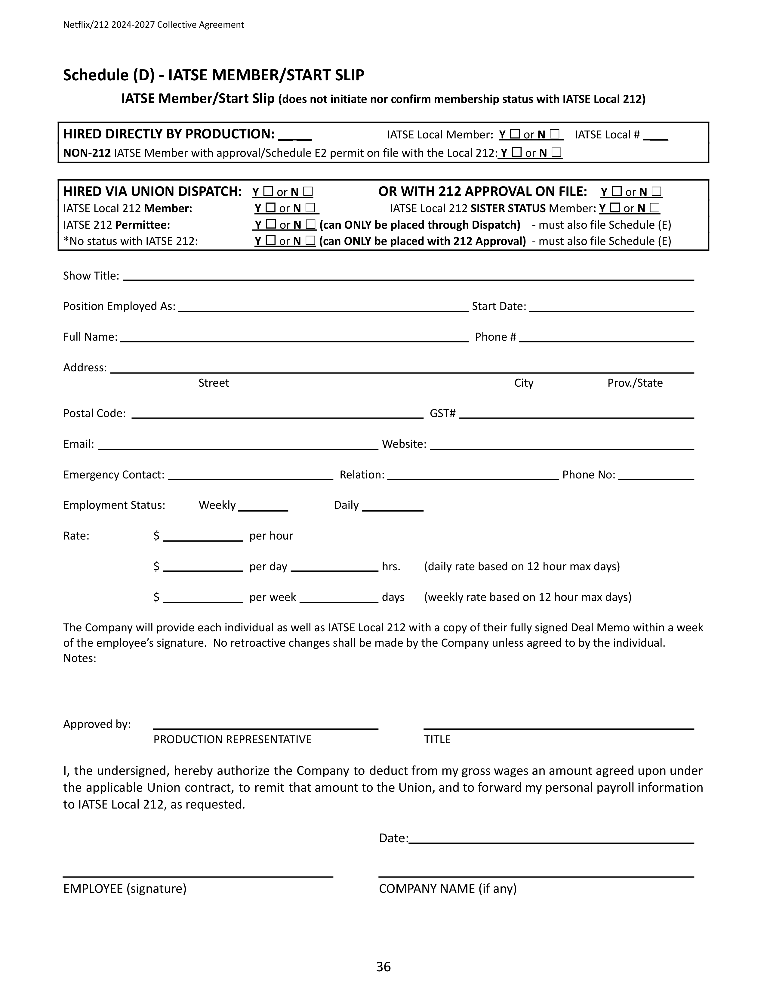 Netflix IATSE Agreement — page 36