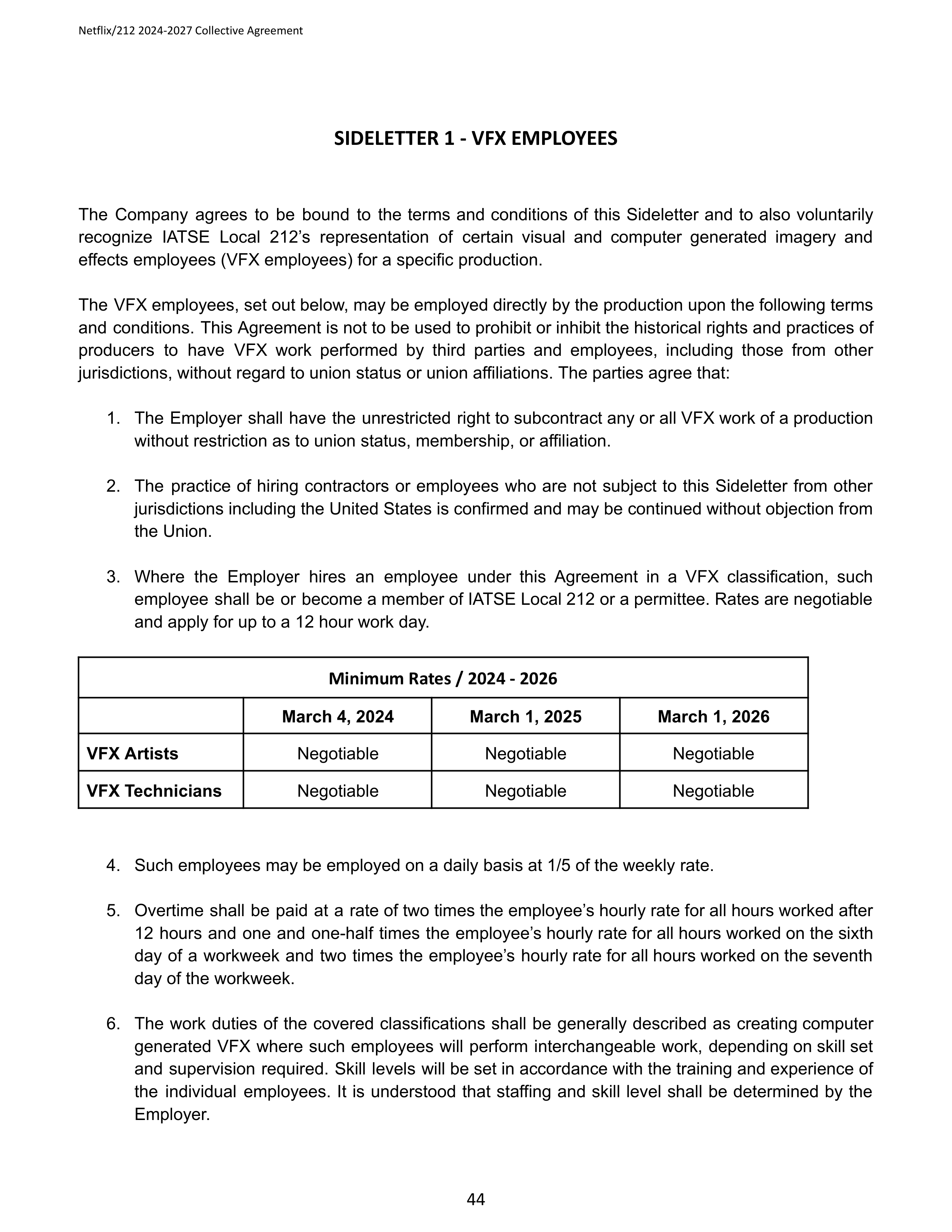 Netflix IATSE Agreement — page 44
