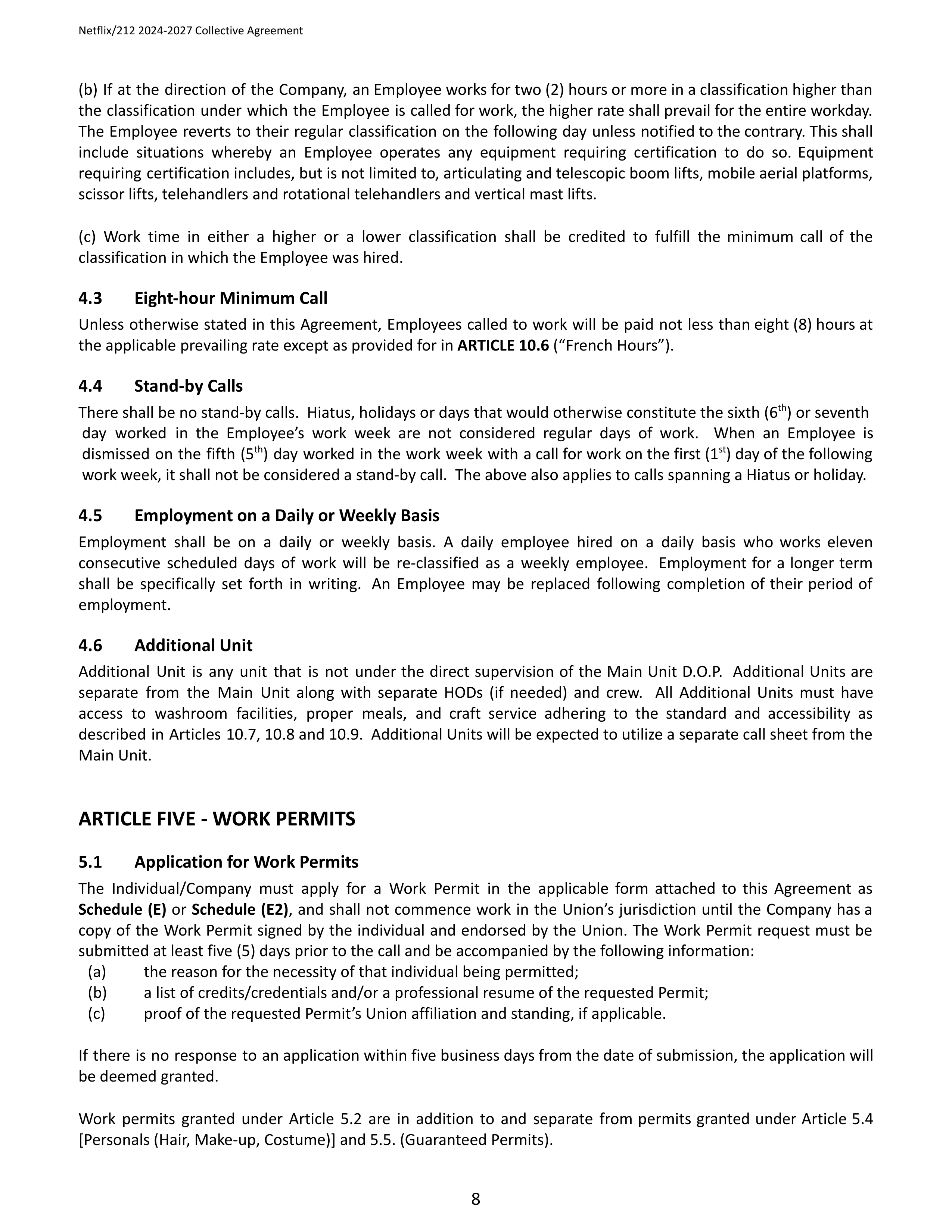Netflix IATSE Agreement — page 8