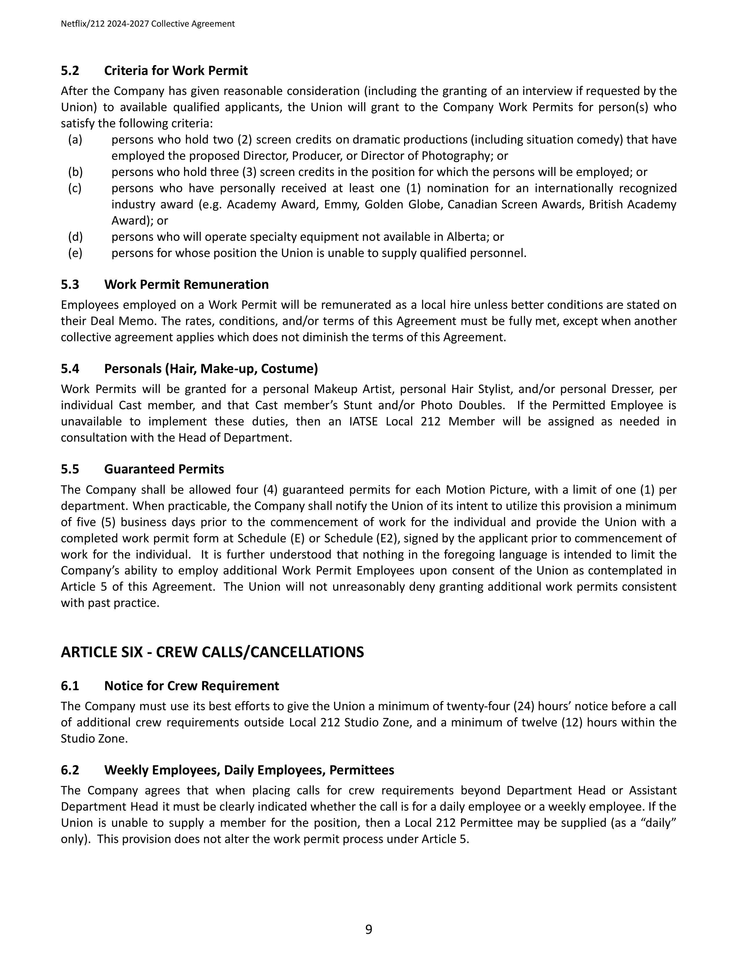 Netflix IATSE Agreement — page 9