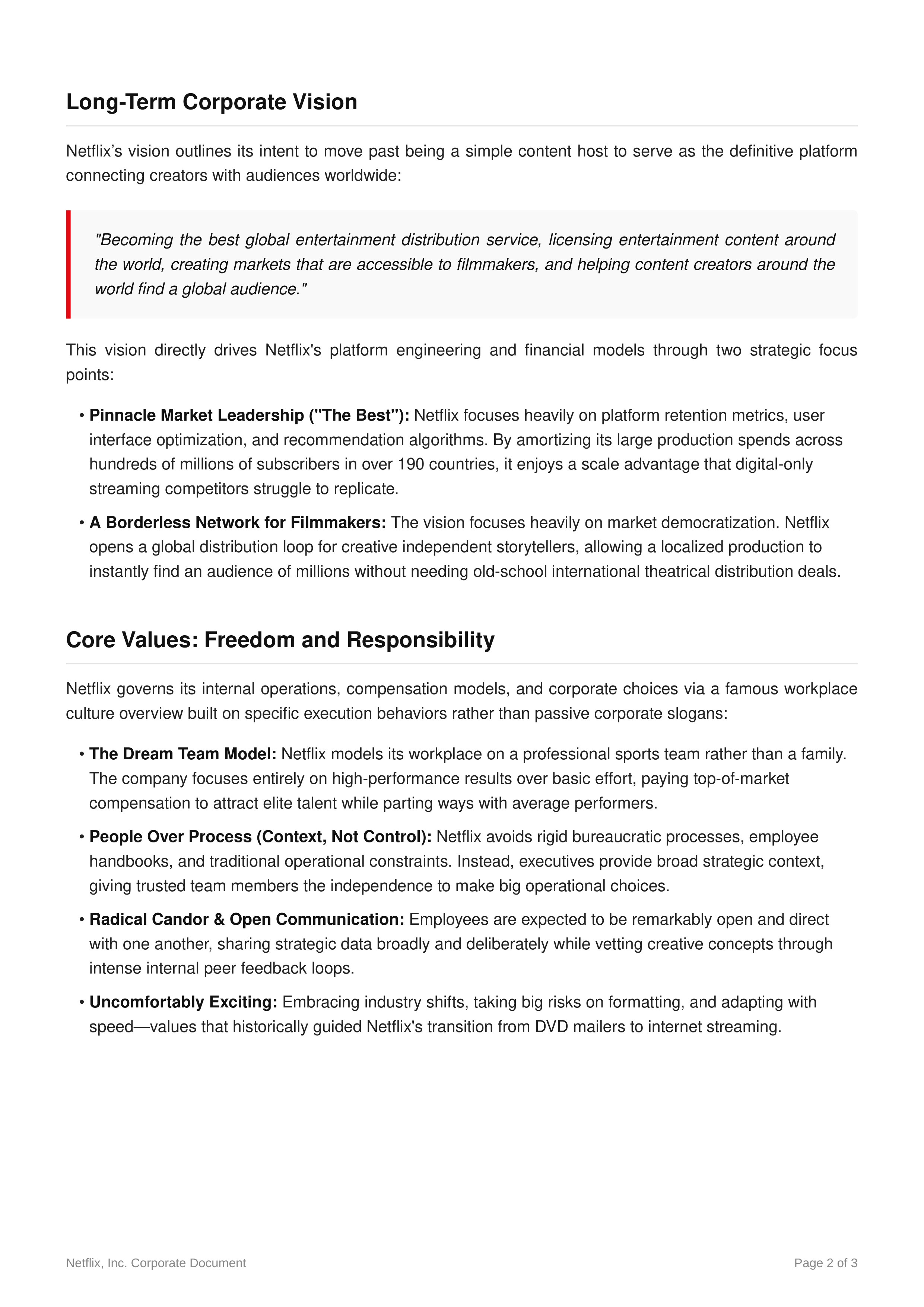 Netflix Mission Statement — page 2