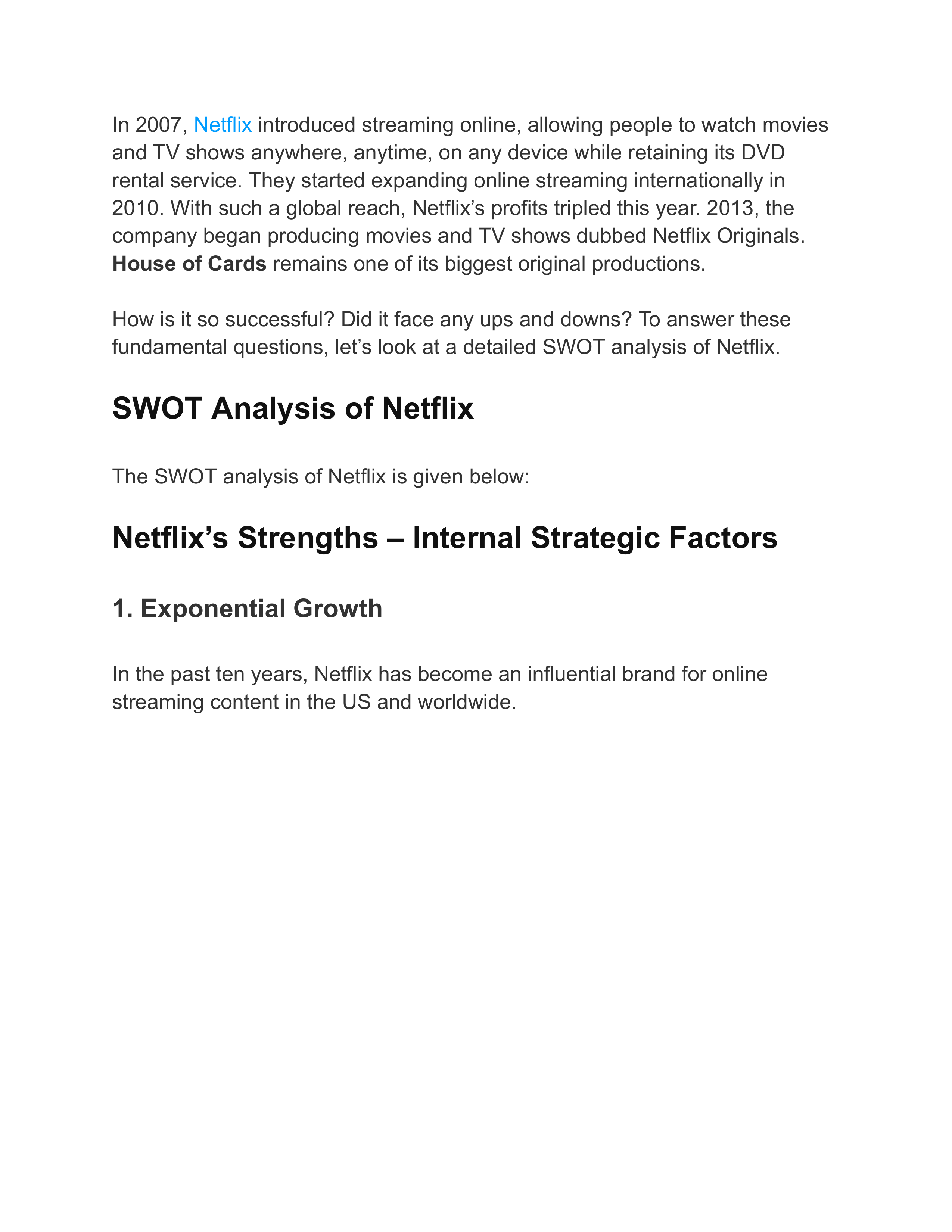 Netflix Swot Analysis  — page 4