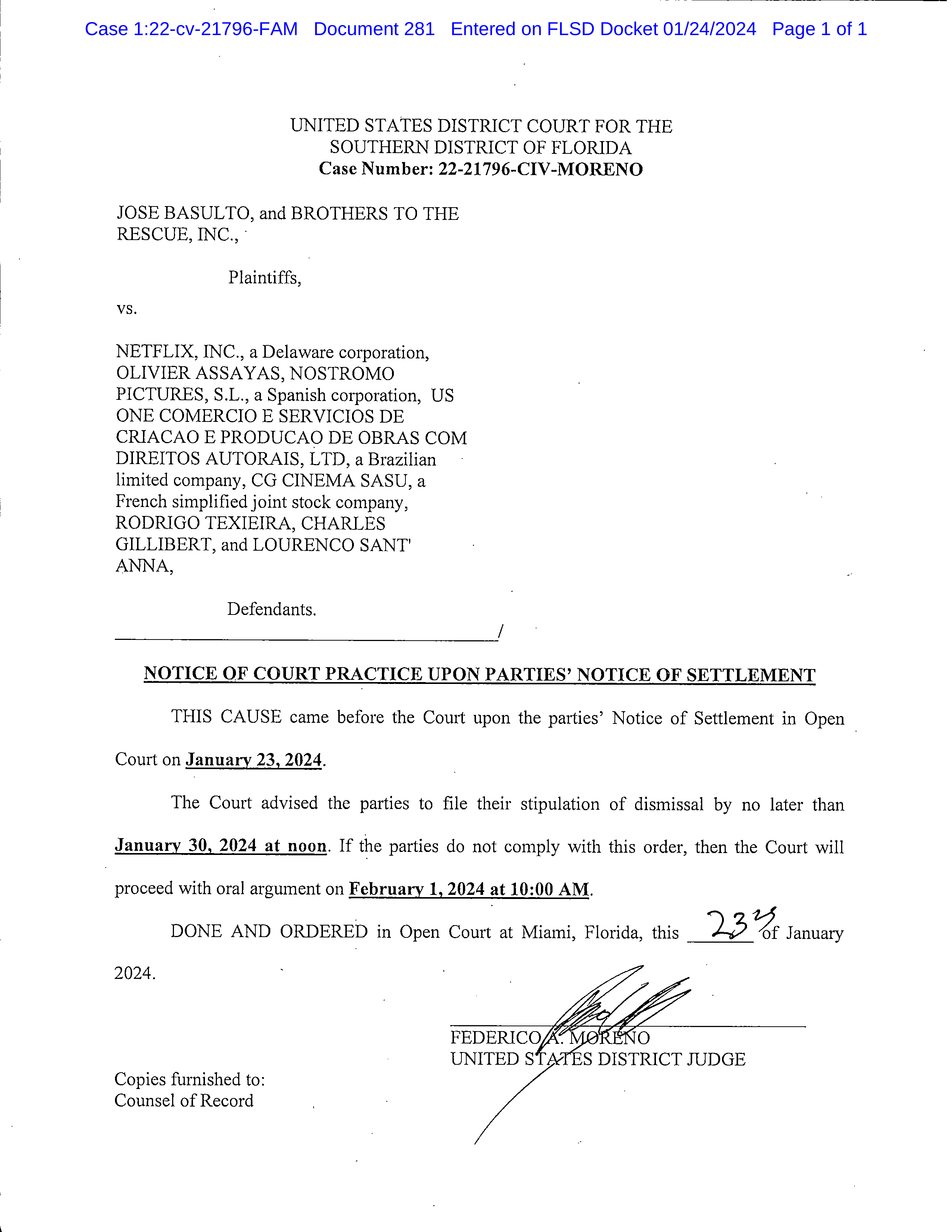 Netflix Settlement Notice — page 1
