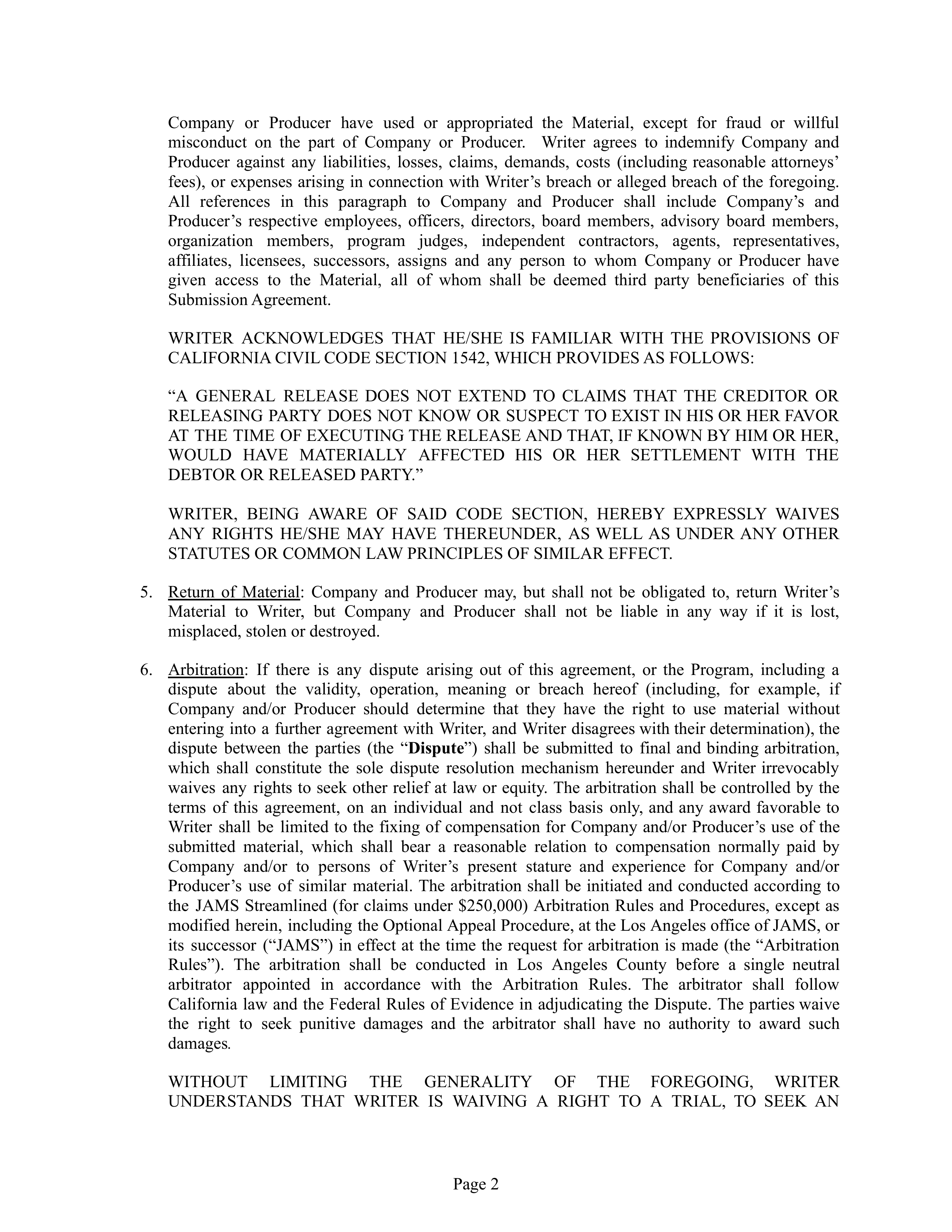 Netflix Submission Agreement — page 2