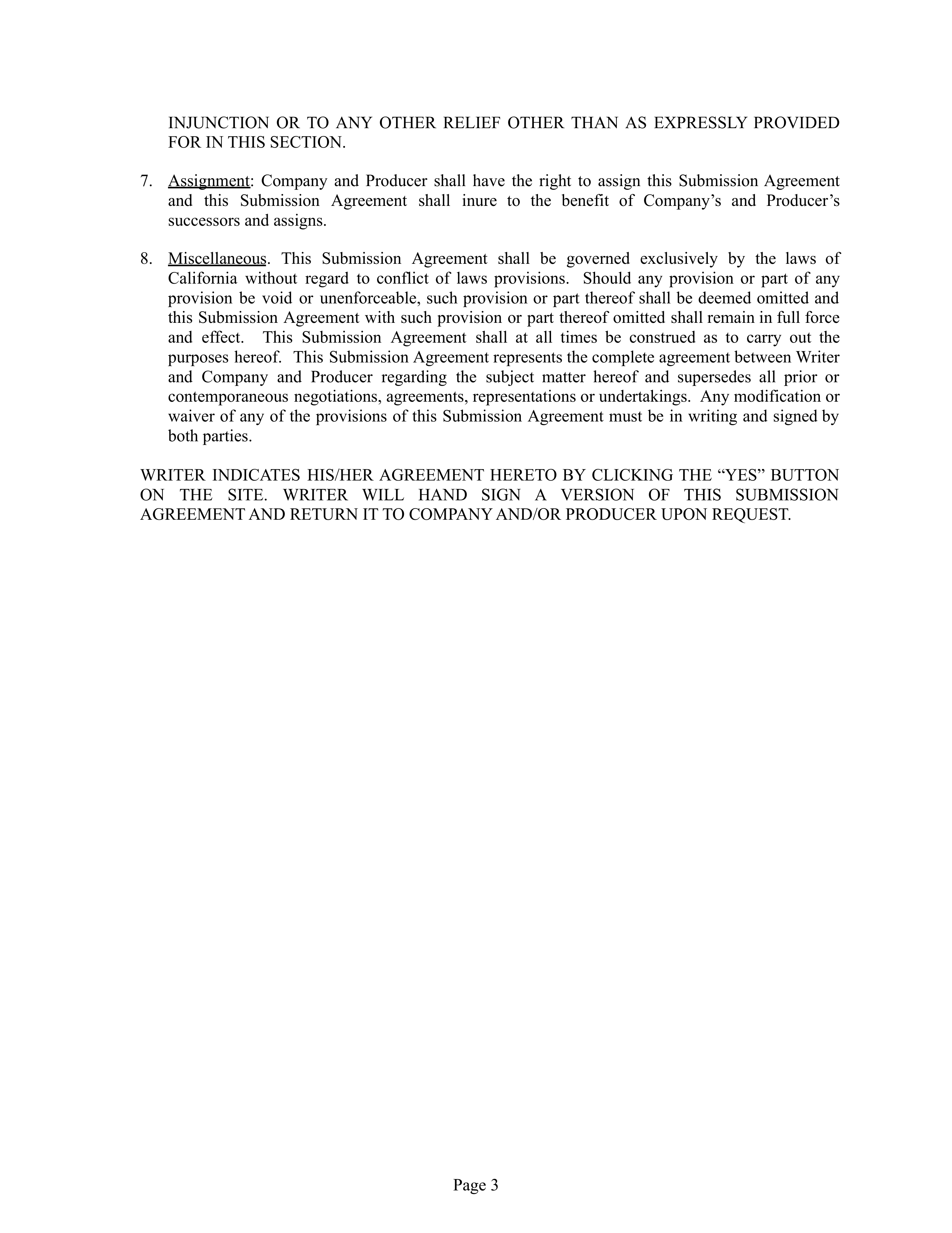 Netflix Submission Agreement — page 3