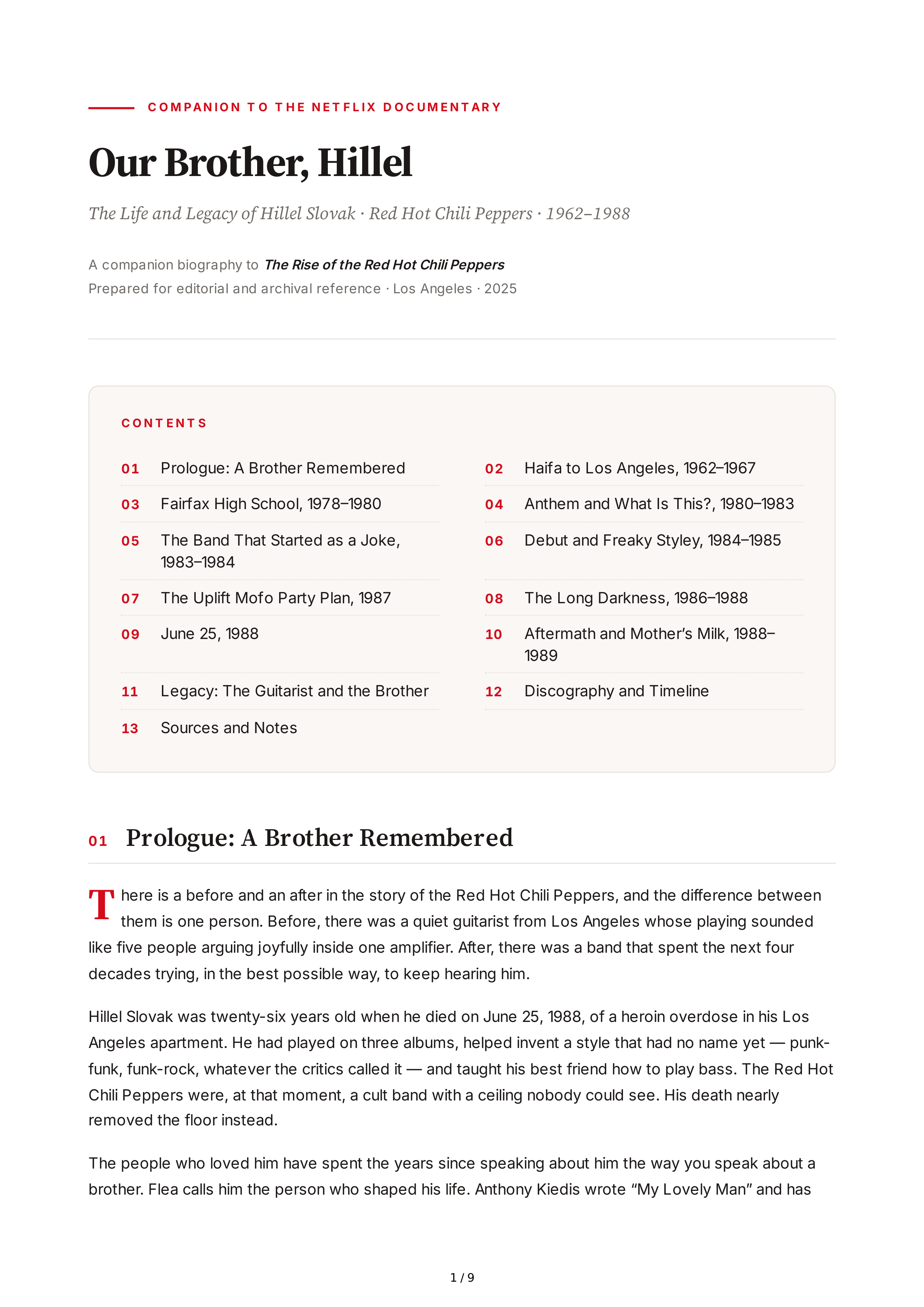 Netflix The Rise of the Red Hot Chili Pepper Biography — page 1